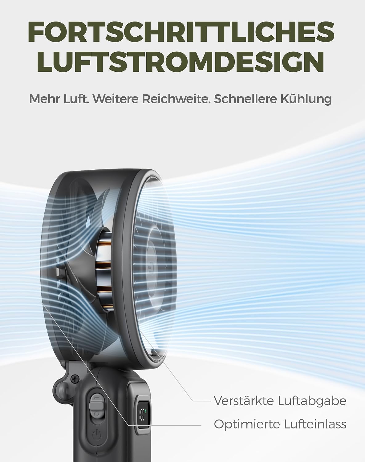 Detalle de Diveblues Akku-Handventilator mit 188 g Mini-Lüfter