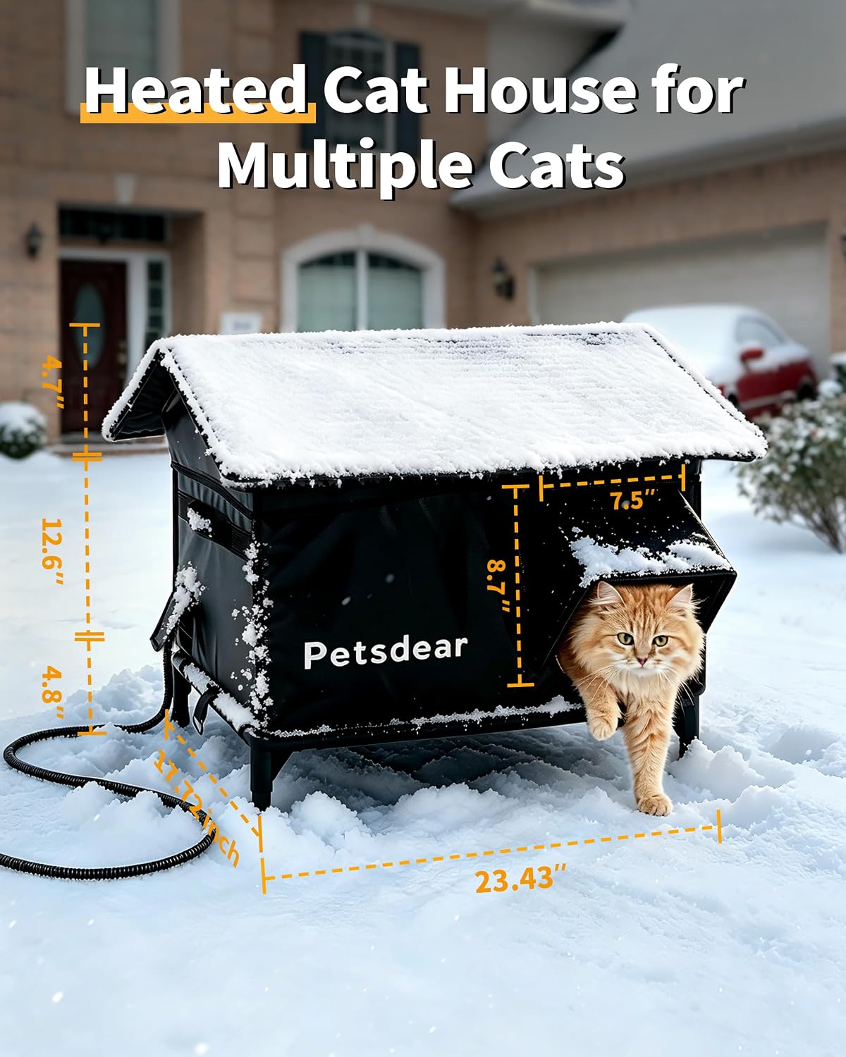Thumbnail 6 de Heated Outdoor Cat House, 23.4-Inch Interior