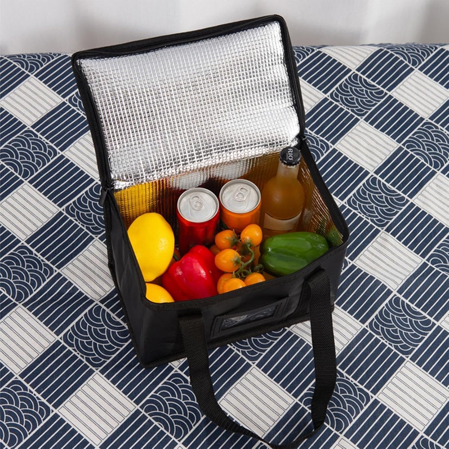 Detalle de suzmei 40L Insulated Thermal Food Delivery Bag: Large Foldable Cooler for Hot & Cold Meals