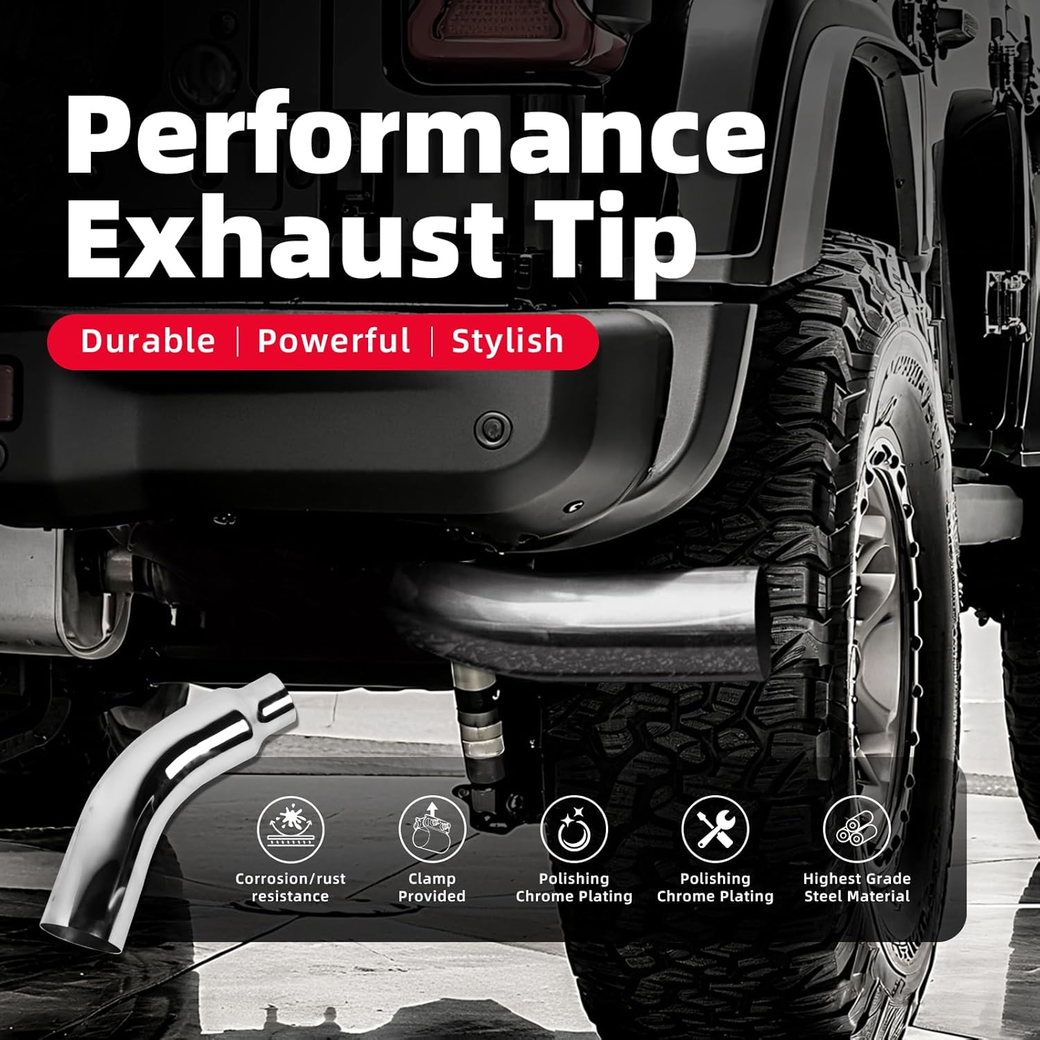 Thumbnail 1 de Exhaust Tip 4" Elbow Chrome