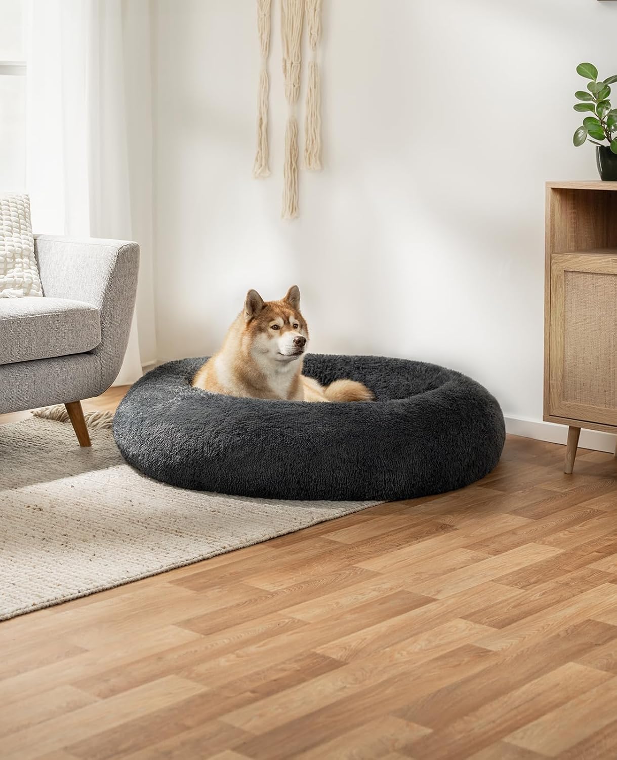 Detalle 2 de lionto Cama Tipo Donut cama perros Ø 120 cm