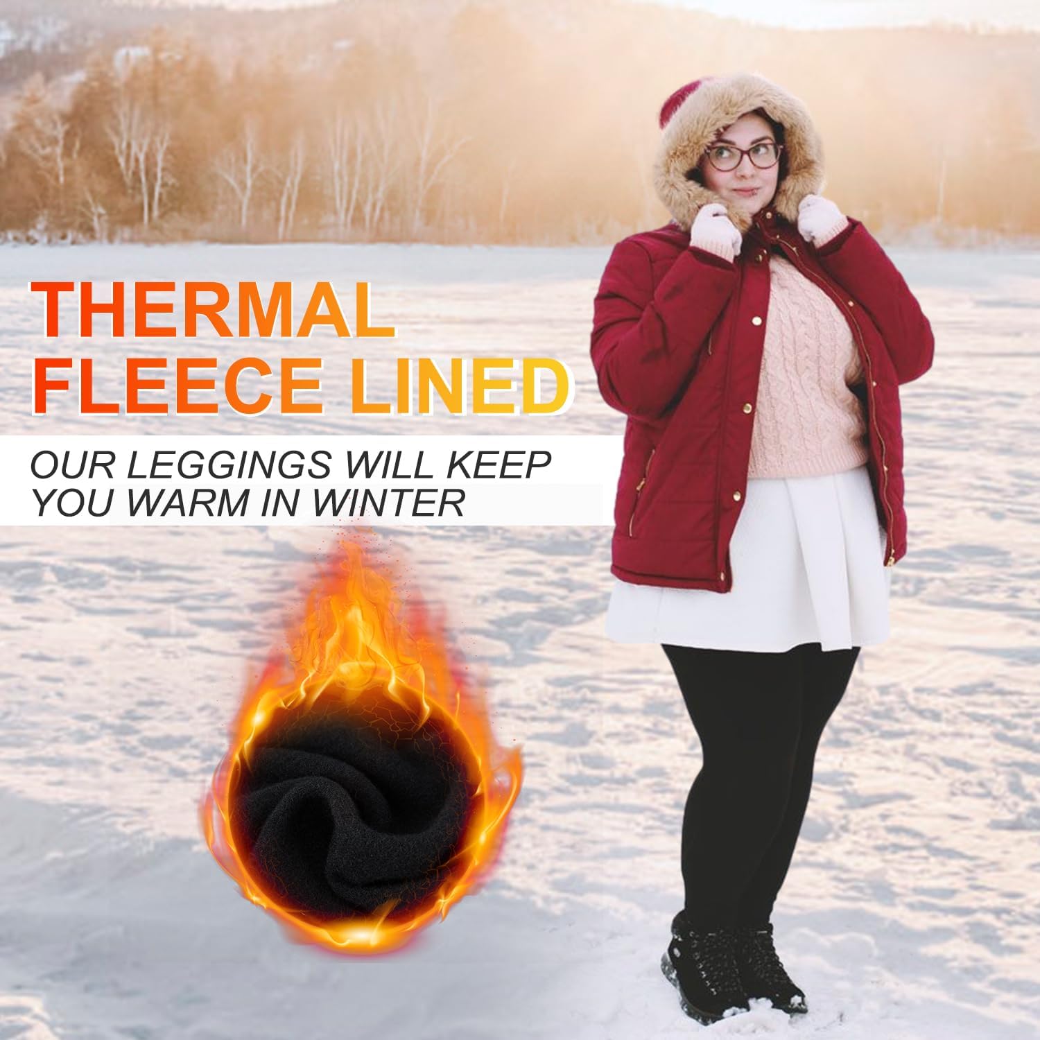 Detalle 1 de FULLSOFT Plus Size Fleece-Lined Leggings, 2-Pack with Pockets, 1X–4X