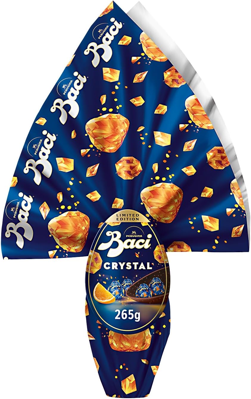 Detalle de Baci Perugina Uovo di Pasqua 2026 Cioccolato all’Arancia Crystal con sorpresa e 4 cioccolatini da 265 g