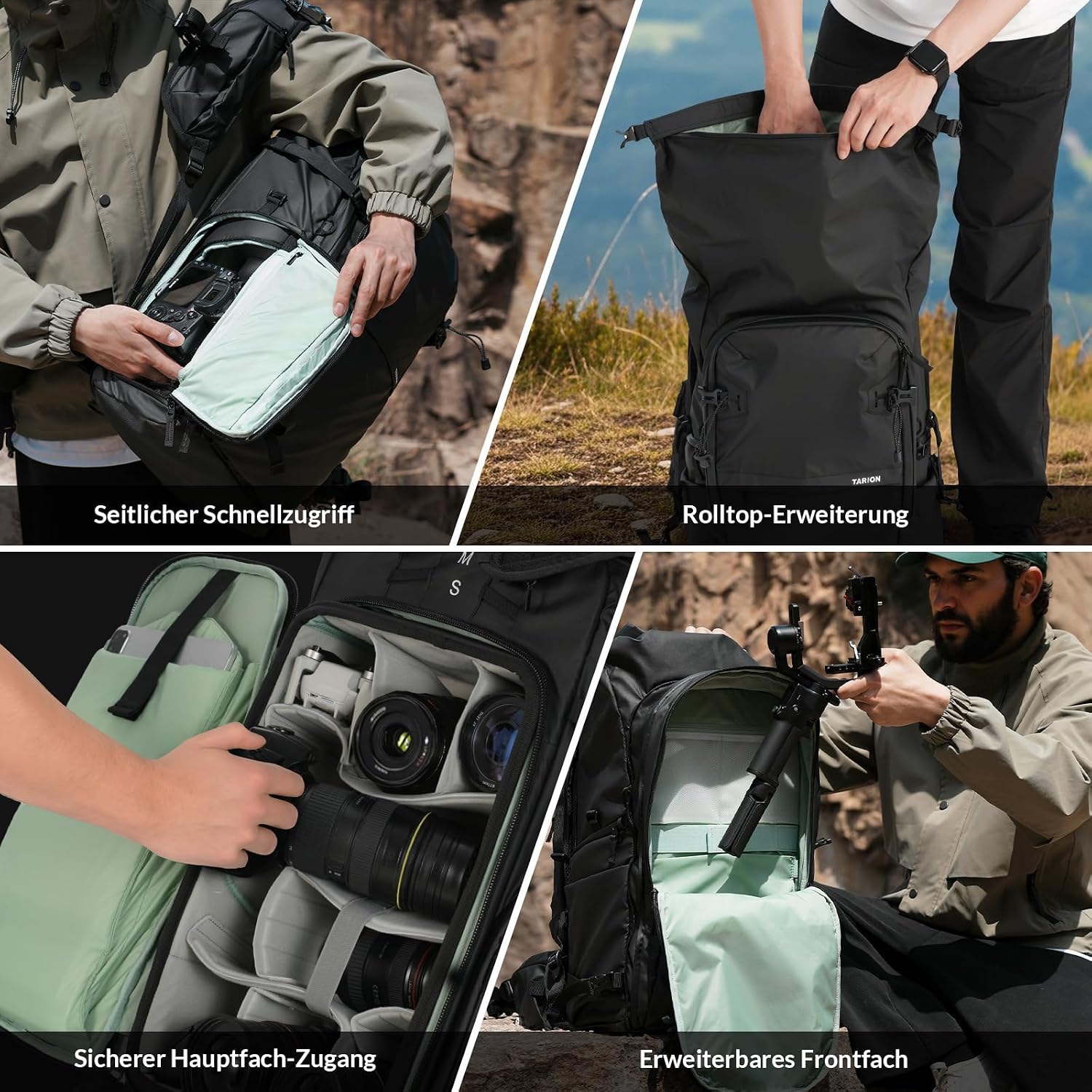 Thumbnail 6 de TARION Xprober Rolltop Kamerarucksack (35L) wasserdicht mit 16-Zoll-Laptopfach