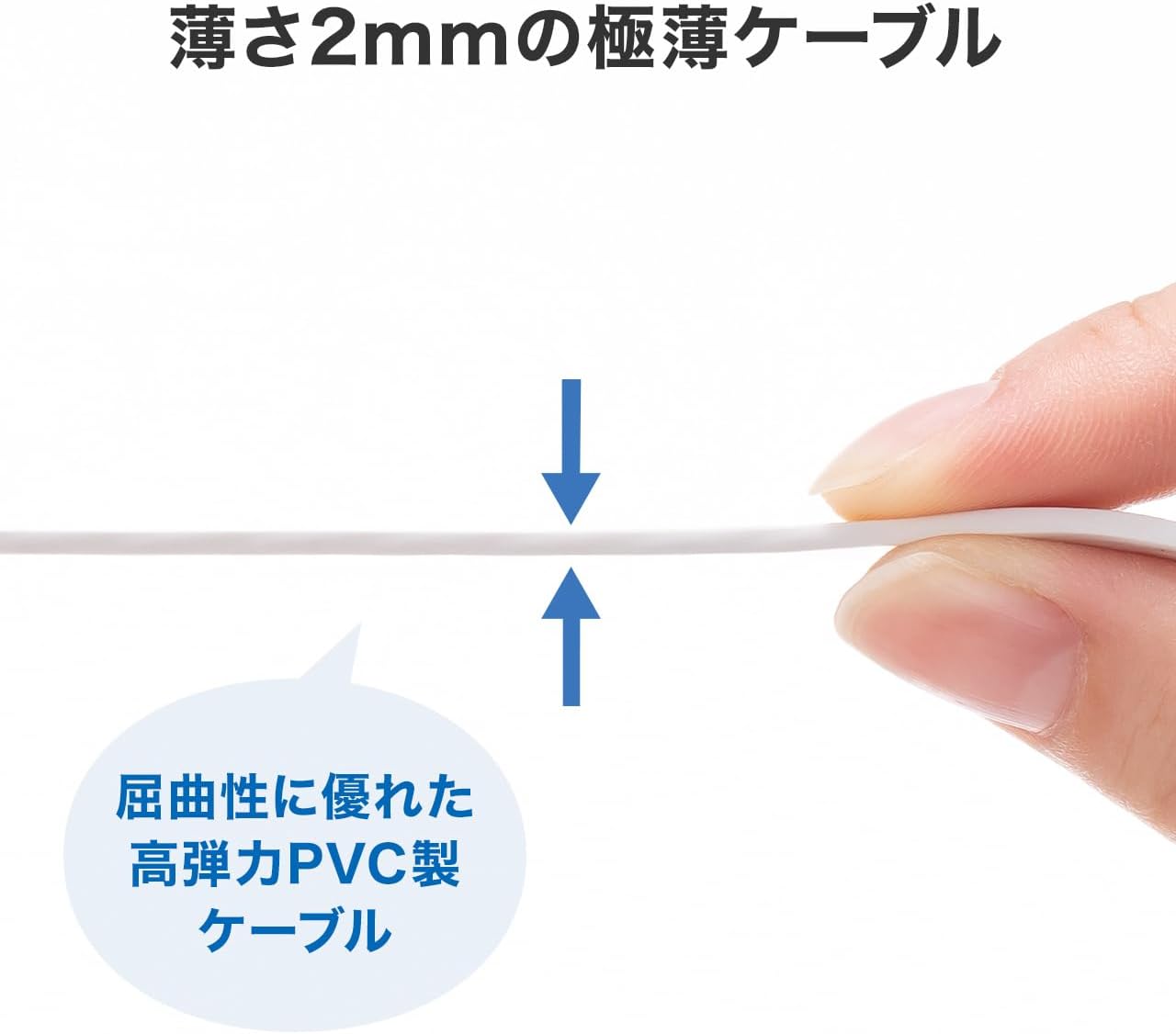 Thumbnail 2 de サンワサプライ KB-FL6AL-20WAZ カテゴリ6AフラットLANケーブル 20m・ホワイト
