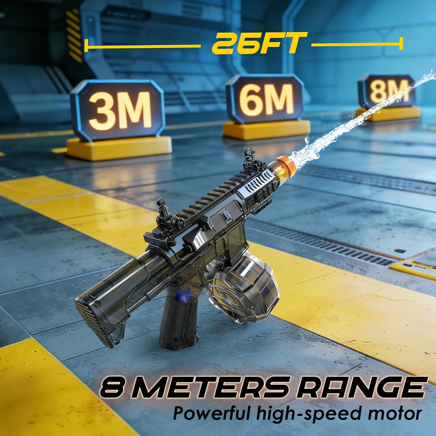 Detalle de Electric Water Gun for Kids: Automatic 8m Range Blaster with Large Tank and LED Muzzle