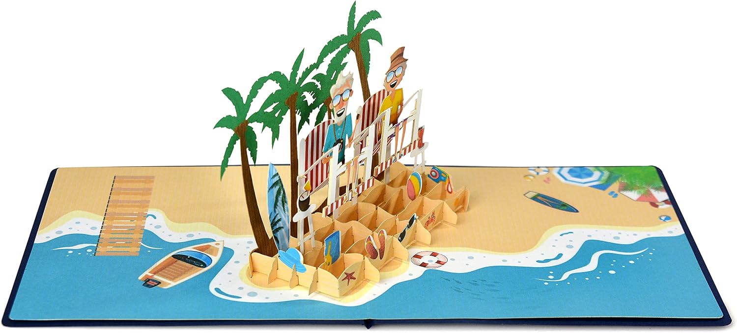Thumbnail 6 de CUTPOPUP Beach Funny Couple Anniversary Card – pop-up 3D wedding & anniversary card (5 x 5) with envelope