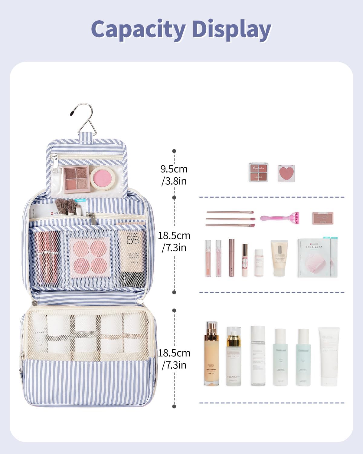 Detalle de Narwey Travel Hanging Toiletry Wash Bag: Compact, Waterproof organiser for travel
