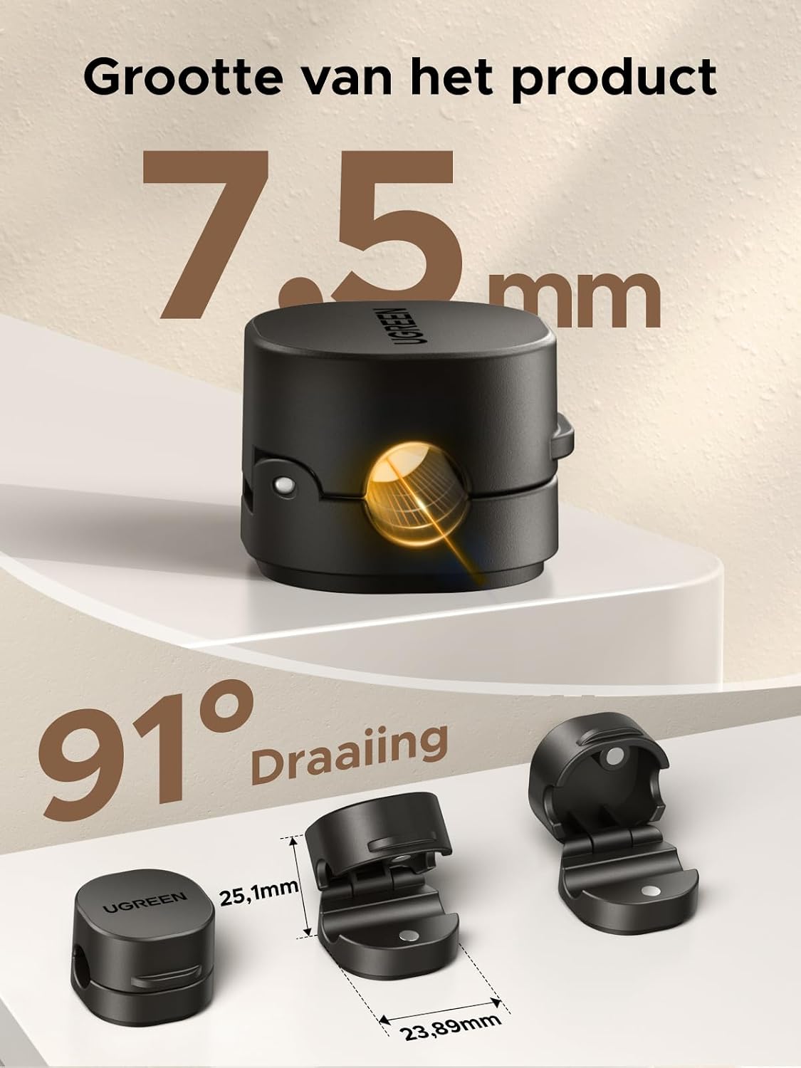 Thumbnail 6 de UGREEN 6-delige magnetische kabelhouders, zelfklevend en geschikt voor kabels tot 7,5 mm