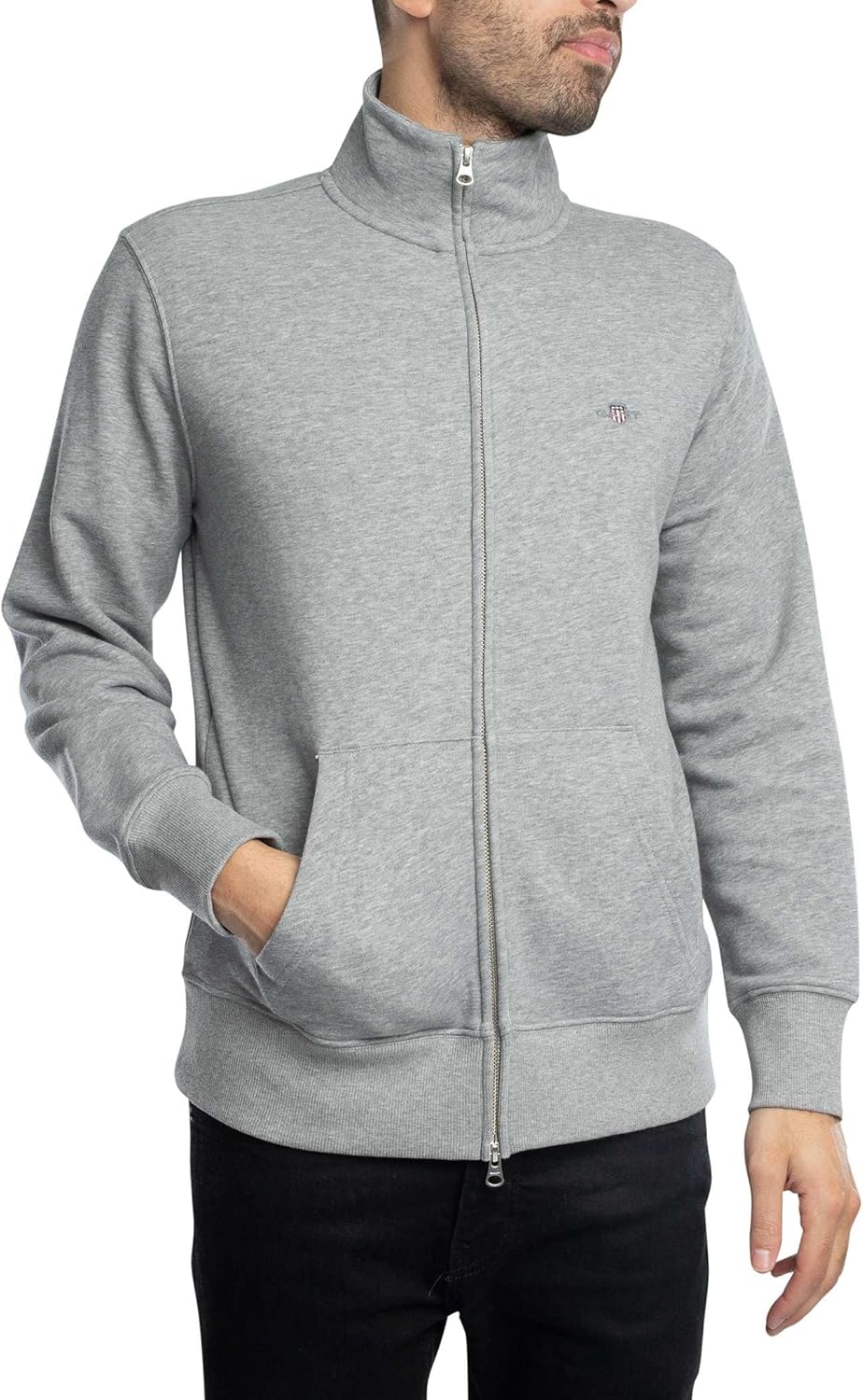 Thumbnail 1 de GANT Men’s Regular Shield Zip Sweatshirt (Grey) – everyday zip layer