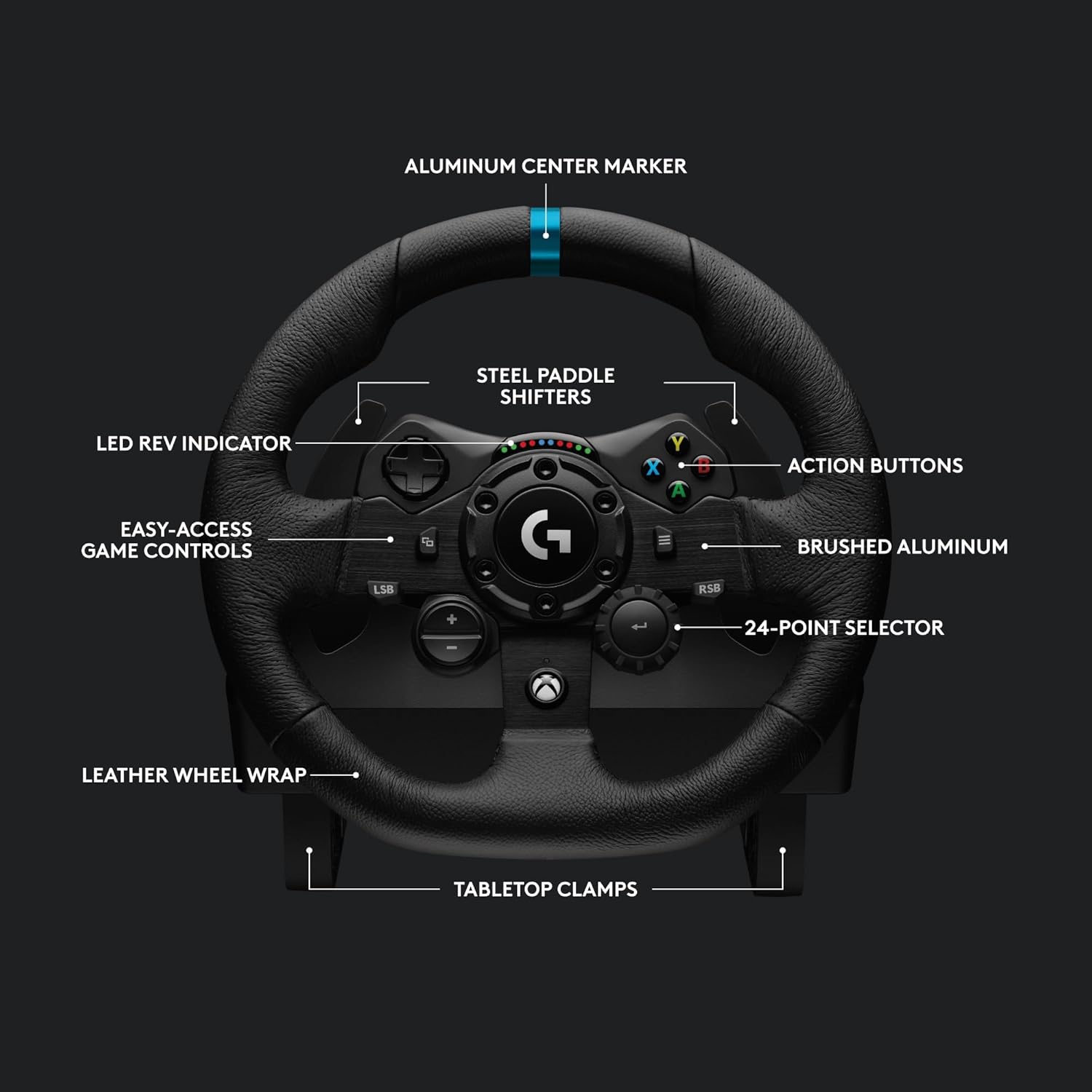 Thumbnail 4 de Logitech G G923 Racing Wheel & Pedals with TRUEFORCE and Driving Force Shifter (Xbox X|S, Xbox One, PC, Mac) – Black