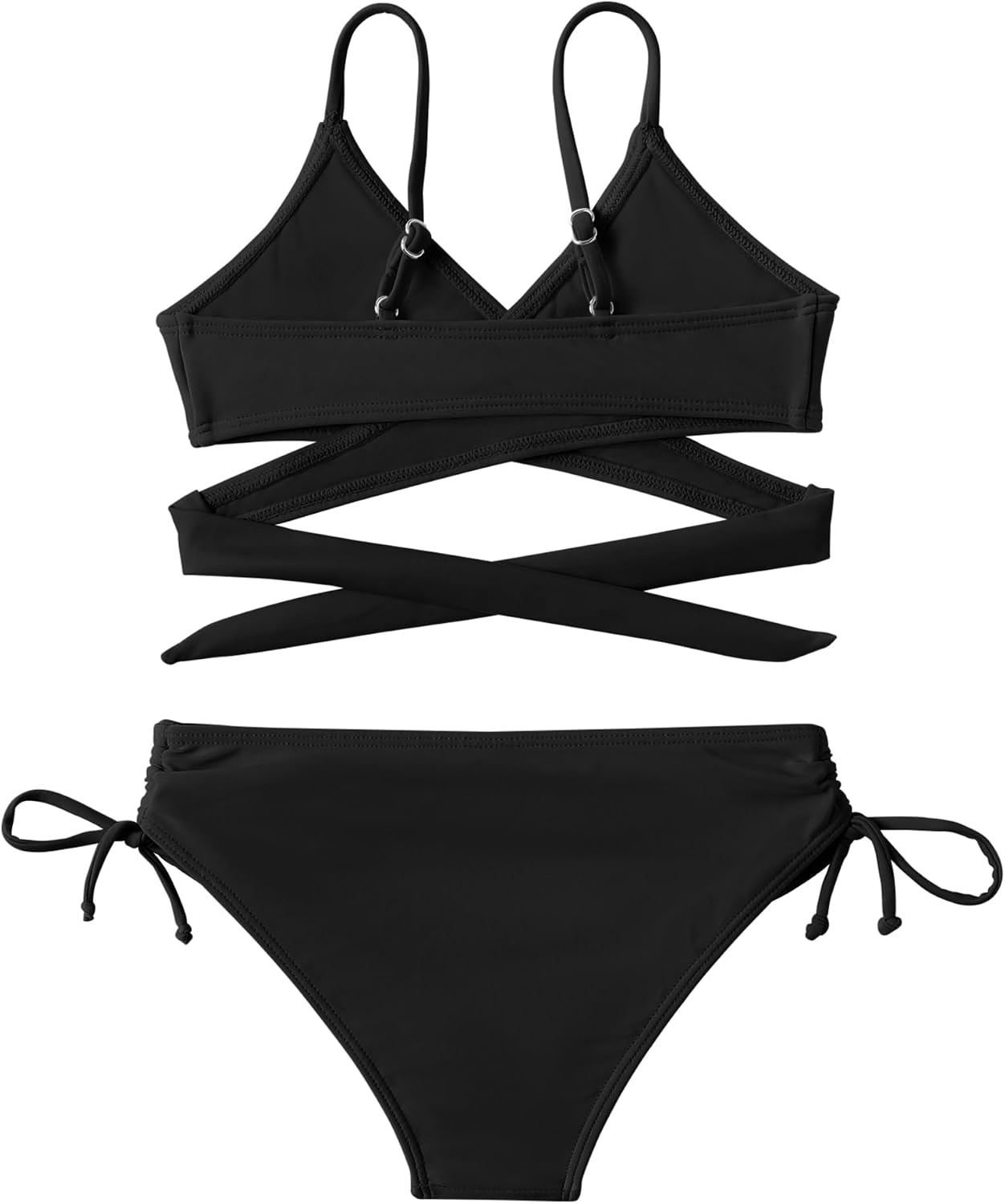 Detalle de Maillot de bain fille Arshiner 2 pièces (bustier croisé + slip) 6 à 14 ans