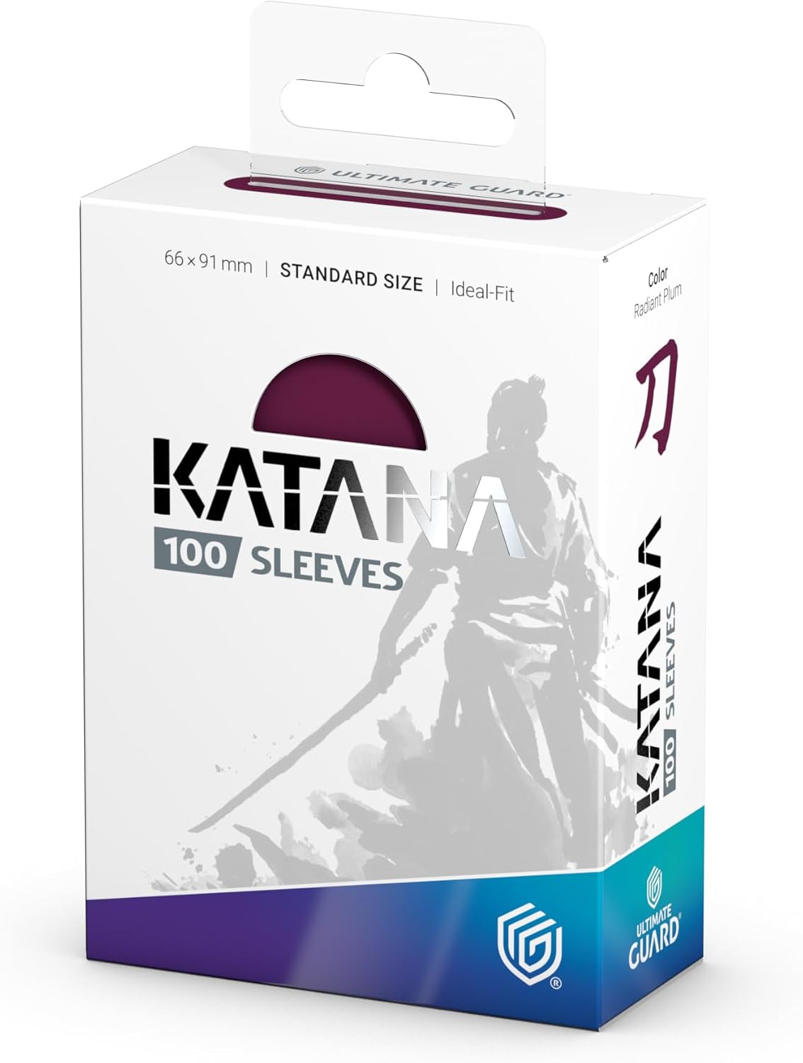 Thumbnail 2 de Ultimate Guard Katana-kortfickor, 100 st, 66 × 91 mm, plommonfärgad baksida
