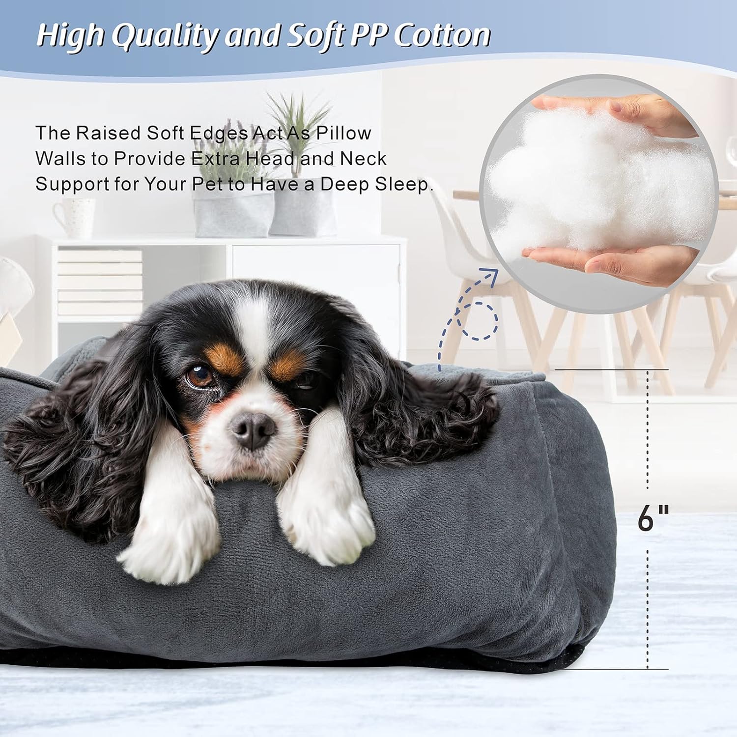 Detalle de MIXJOY Small Dog Bed: Washable Rectangular Orthopedic Bed for Small Dogs and Cats