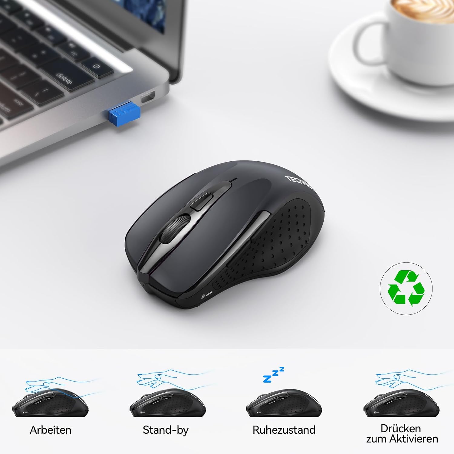 Thumbnail 6 de TECKNET Bluetooth Maus 4800 DPI Kabellos
