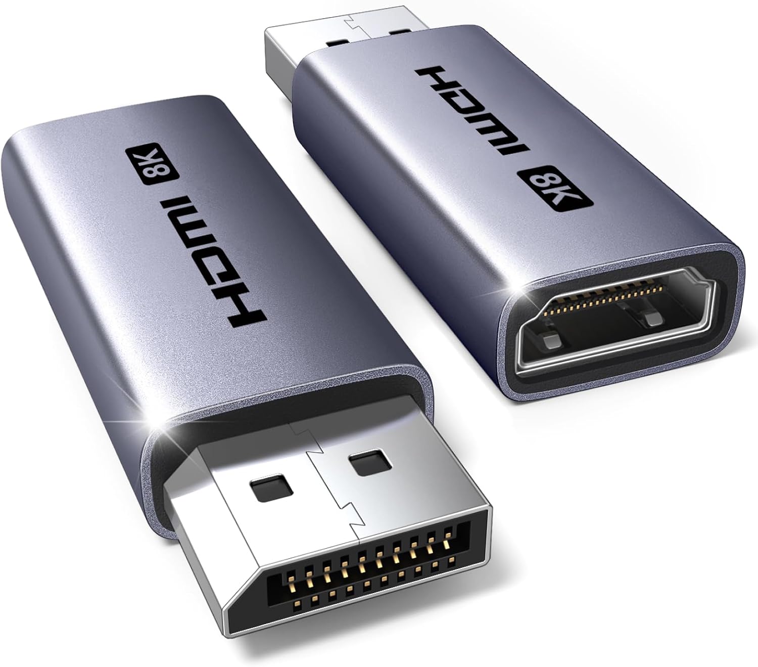 Detalle de UGREEN 8K@60Hz DisplayPort to HDMI Adapter, Active DP 1.4 to HDMI 2.1, 2-Pack