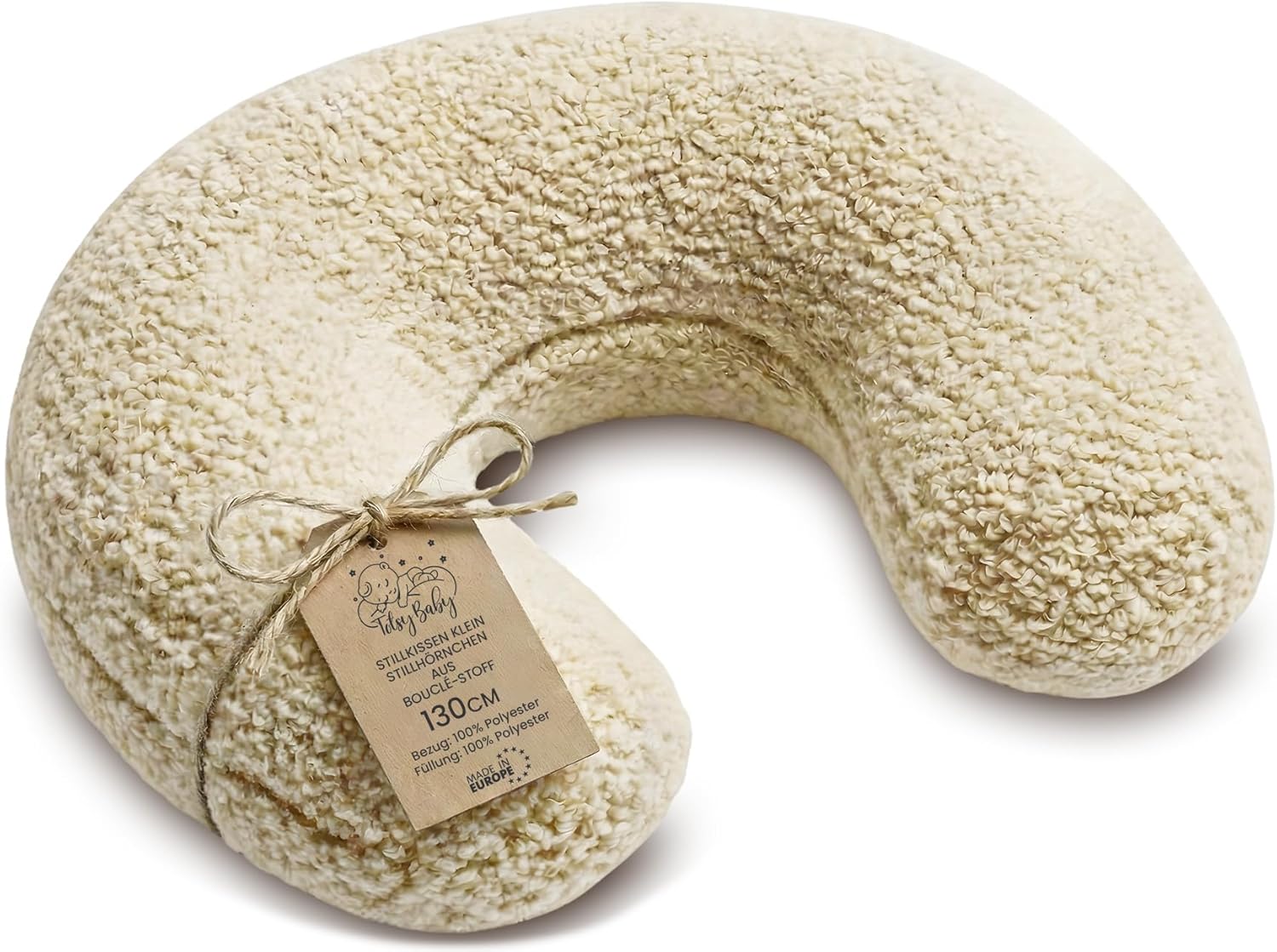 Totsy Baby Coussin d’allaitement et de grossesse 130 cm – coussin en forme de lune en peluche Teddy Oeko-Tex