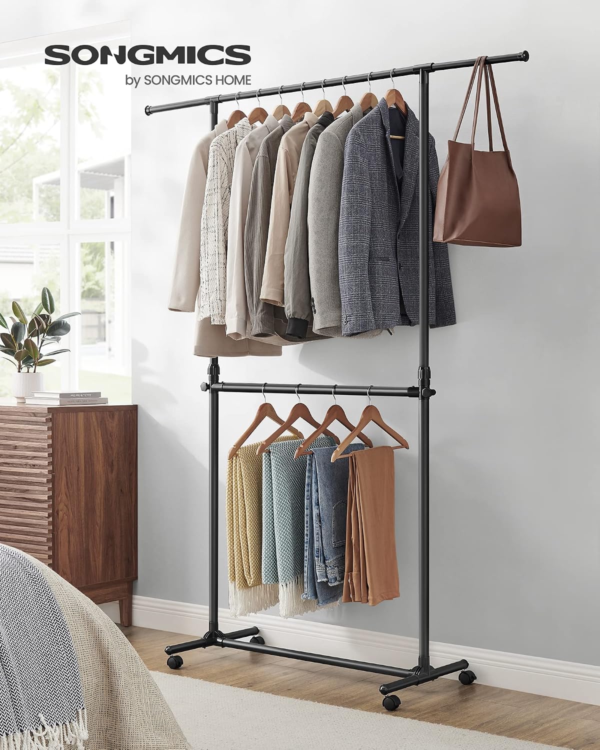 Detalle 2 de SONGMICS LLR401B01 portant à vêtements 180 cm