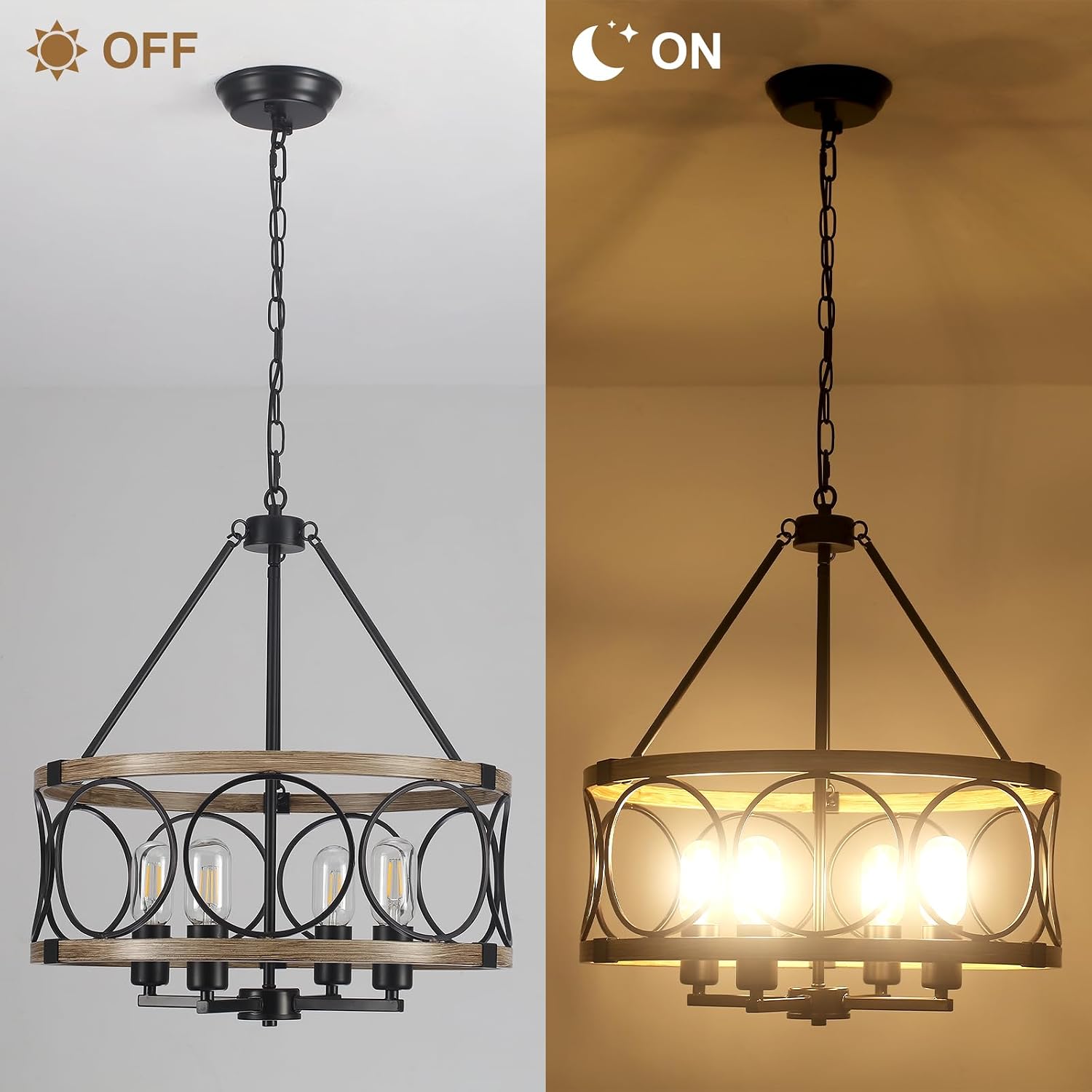 Thumbnail 6 de SLBWQ Farmhouse chandelier, 4-light