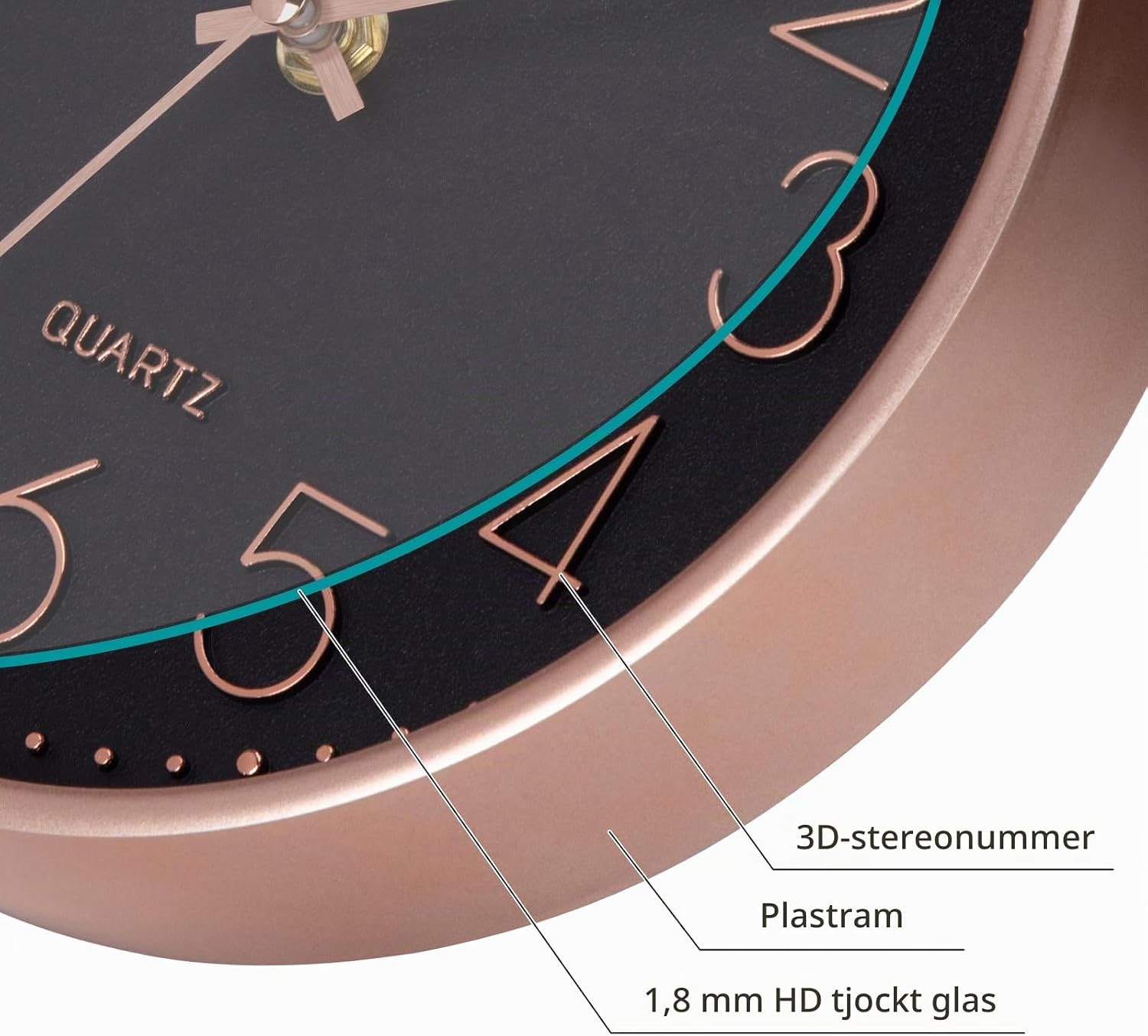 Detalle de ACCSHINE Pendules murales väggklocka 30 cm – tyst kvartsur med tydliga siffror