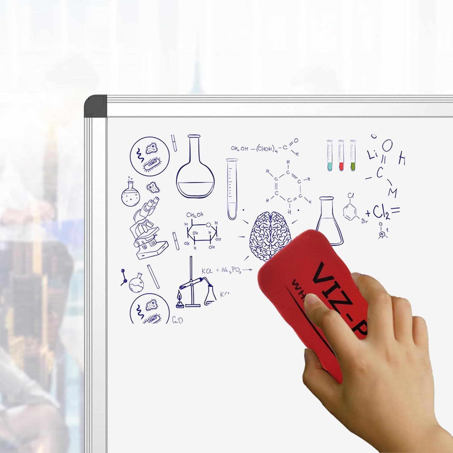 Thumbnail 4 de VIZ-PRO Magnetic Whiteboard 120x90 cm (2 Pack) with Silver Aluminium Frame