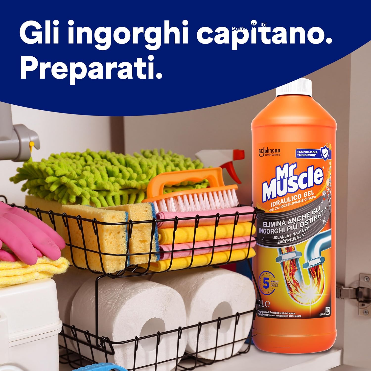 Thumbnail 6 de Mr Muscle Idraulico Gel, Disgorgante Professionale Forte 3 Pezzi x 1000 ml