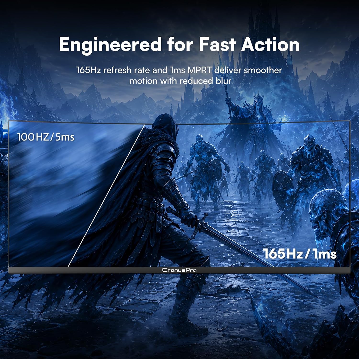 Thumbnail 3 de CronusPro 34 Inch Ultrawide Curved Gaming Monitor (UWQHD 3440x1440) – 165Hz, 1ms MPRT, 1500R Curved, FreeSync Premium