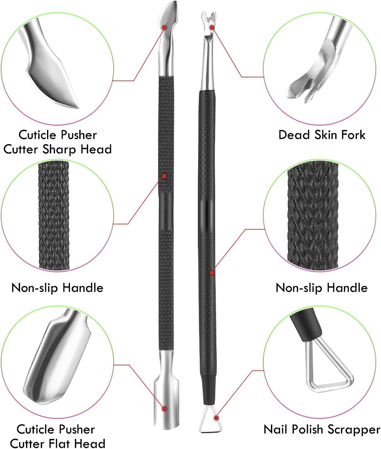 Detalle 2 de XUNXMAS Cuticle Tool Set, Stainless Steel