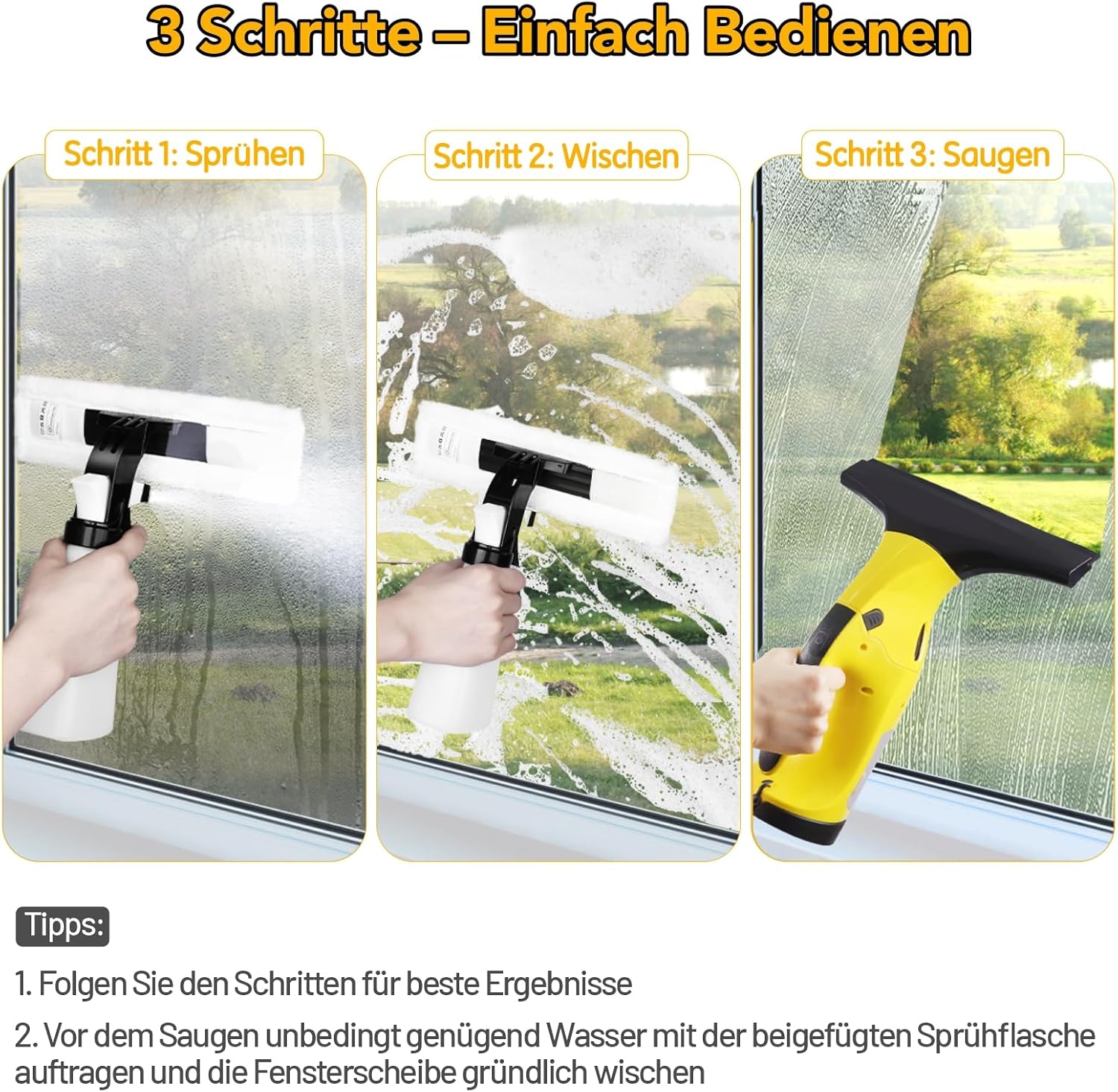 Thumbnail 4 de Eave Fenstersauger, wiederaufladbarer Fensterabzieher mit 28 cm/17 cm Klingen