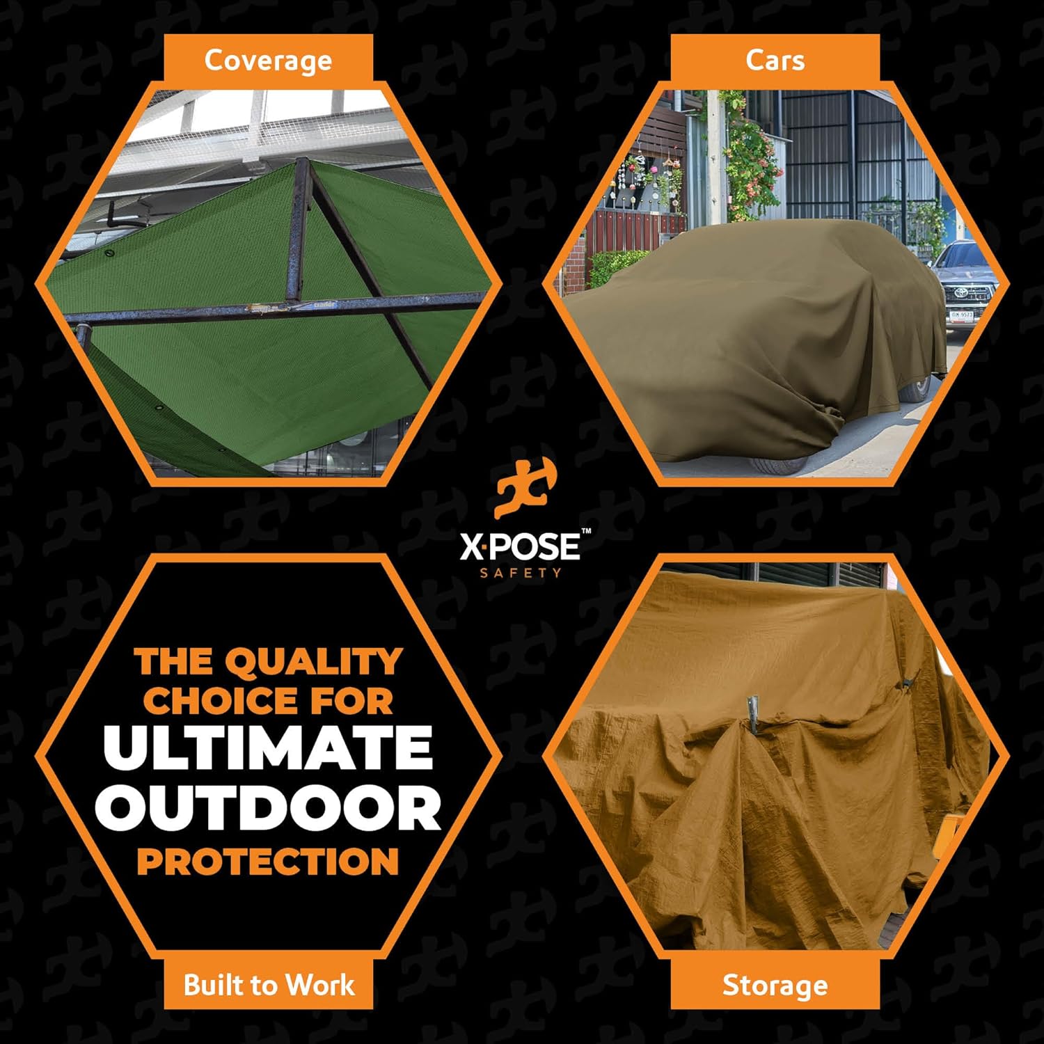 Thumbnail 1 de Xpose Safety Canvas Tarp - 8' x 10' 10oz White Heavy-Duty Water-Resistant Canvas Tarp (2 Pack)