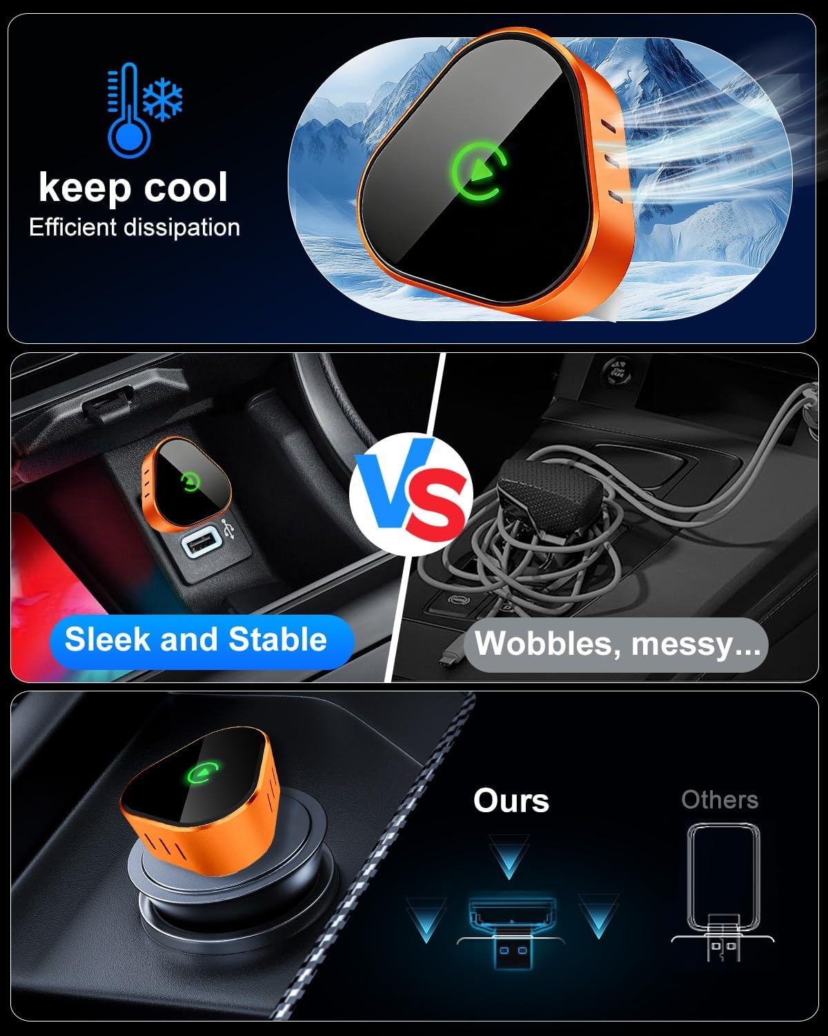 Detalle 2 de Wireless CarPlay Adapter UK 2026 Upgraded – Orange