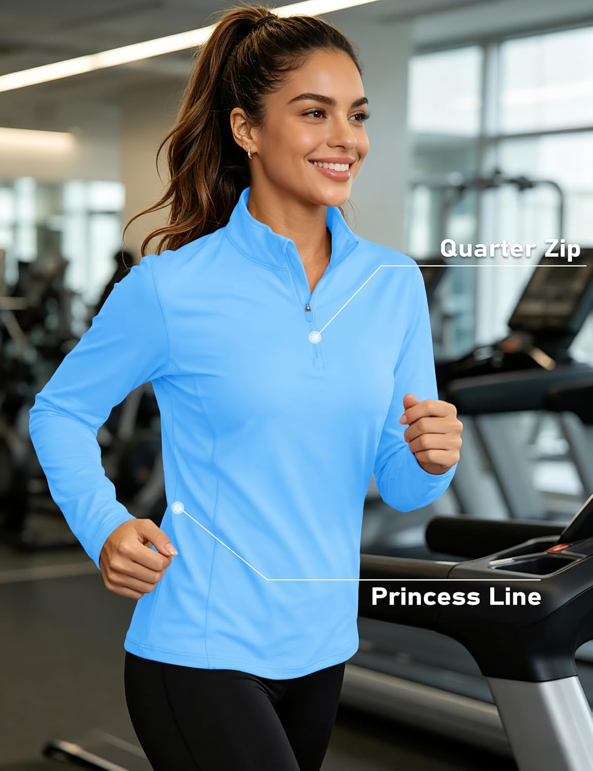 Detalle de MAGCOMSEN Women's Quarter-Zip Shirt Polyester