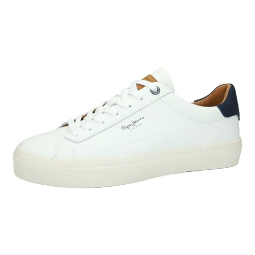 Detalle de Pepe Jeans Zapatillas de Piel para Hombre PMS30930 – talla 40, color White