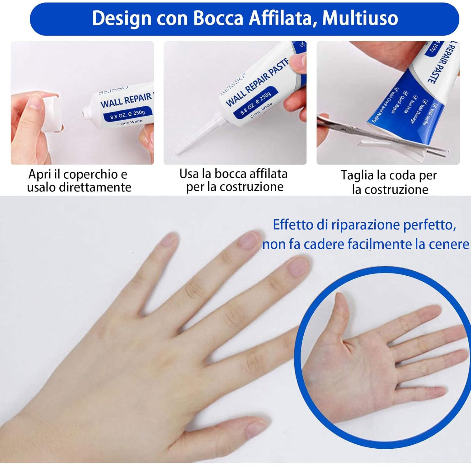 Thumbnail 6 de SEISSO 500g Stucco per muro riparazione pareti 🛠