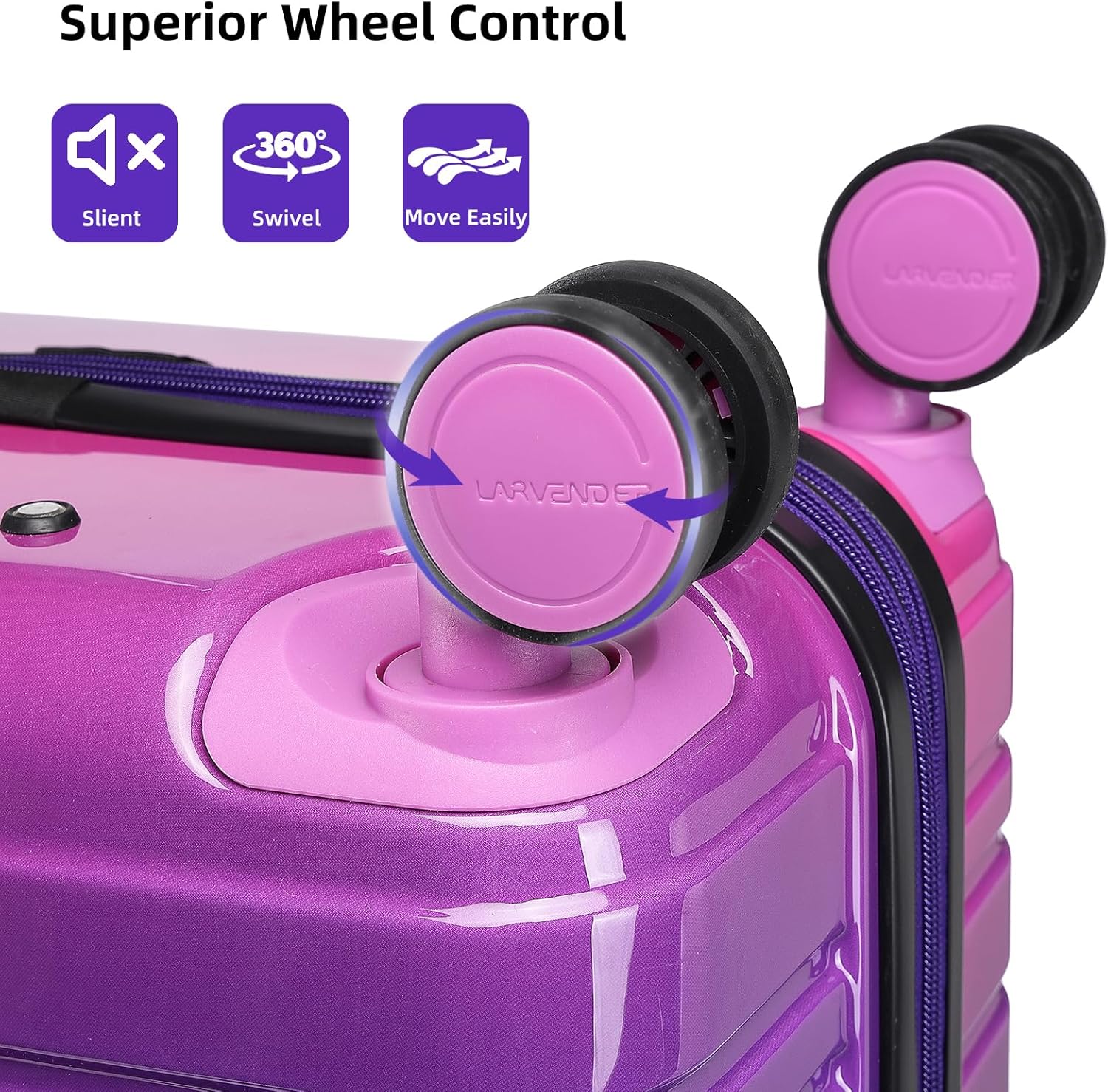 Thumbnail 5 de LARVENDER Luggage Sets 3 Piece 20" Carry-On