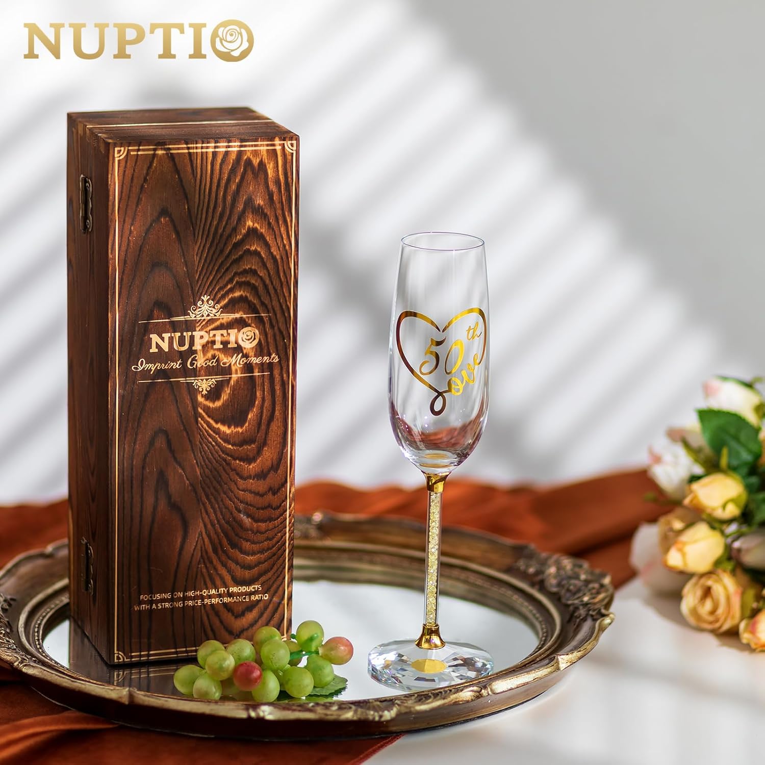 Thumbnail 3 de NUPTIO 50th birthday champagne flute gift 200ml