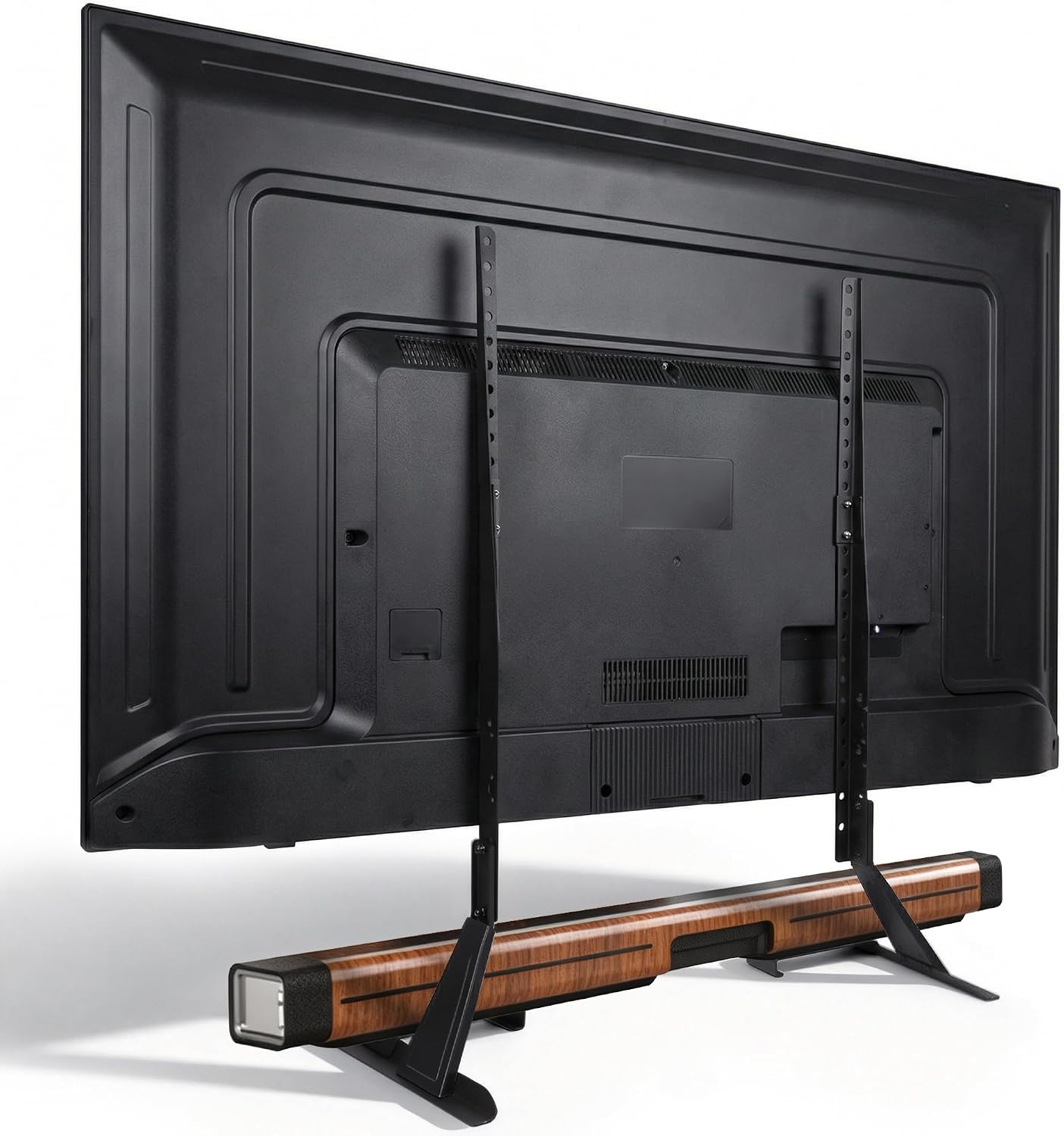 Detalle 1 de Amazonベーシック DS-TY201-77 テレビスタンド 22~77インチ対応 高さ3段階調整・サウンドバーマウント付属