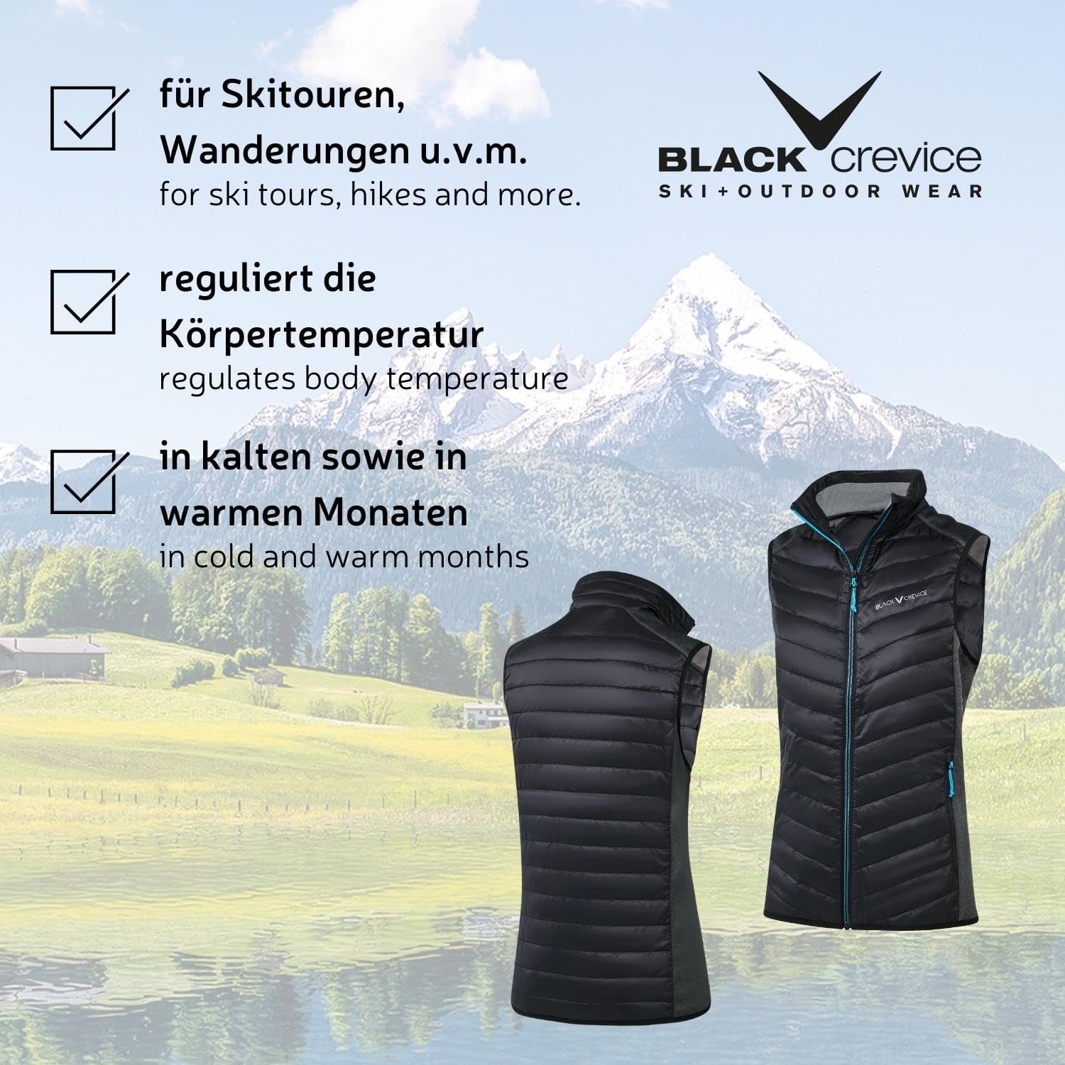 Thumbnail 4 de Black Crevice Gilet ibrido da donna – gilet sportivo imbottito, traspirante e caldo