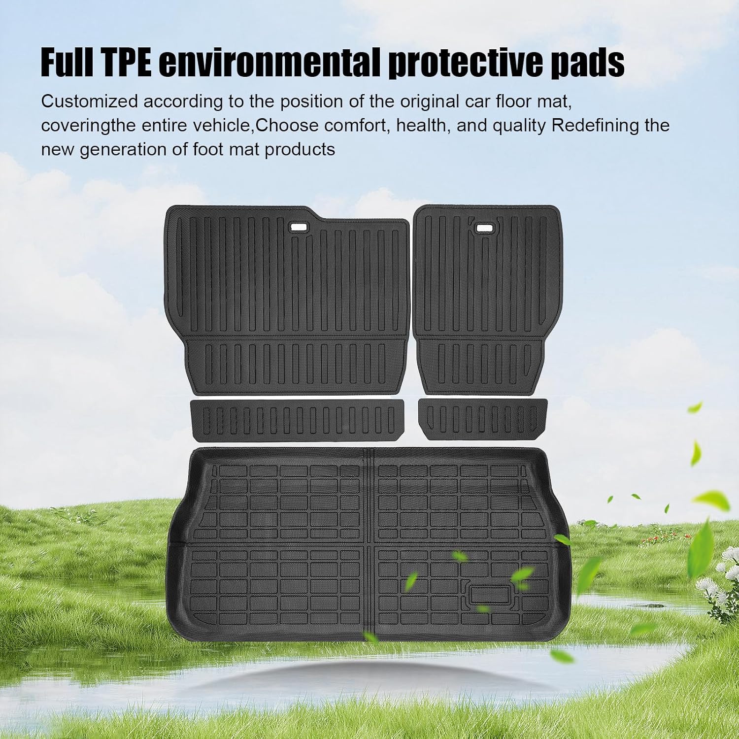 Detalle 1 de Floor mats and cargo mat for Chrysler Pacifica, TPE