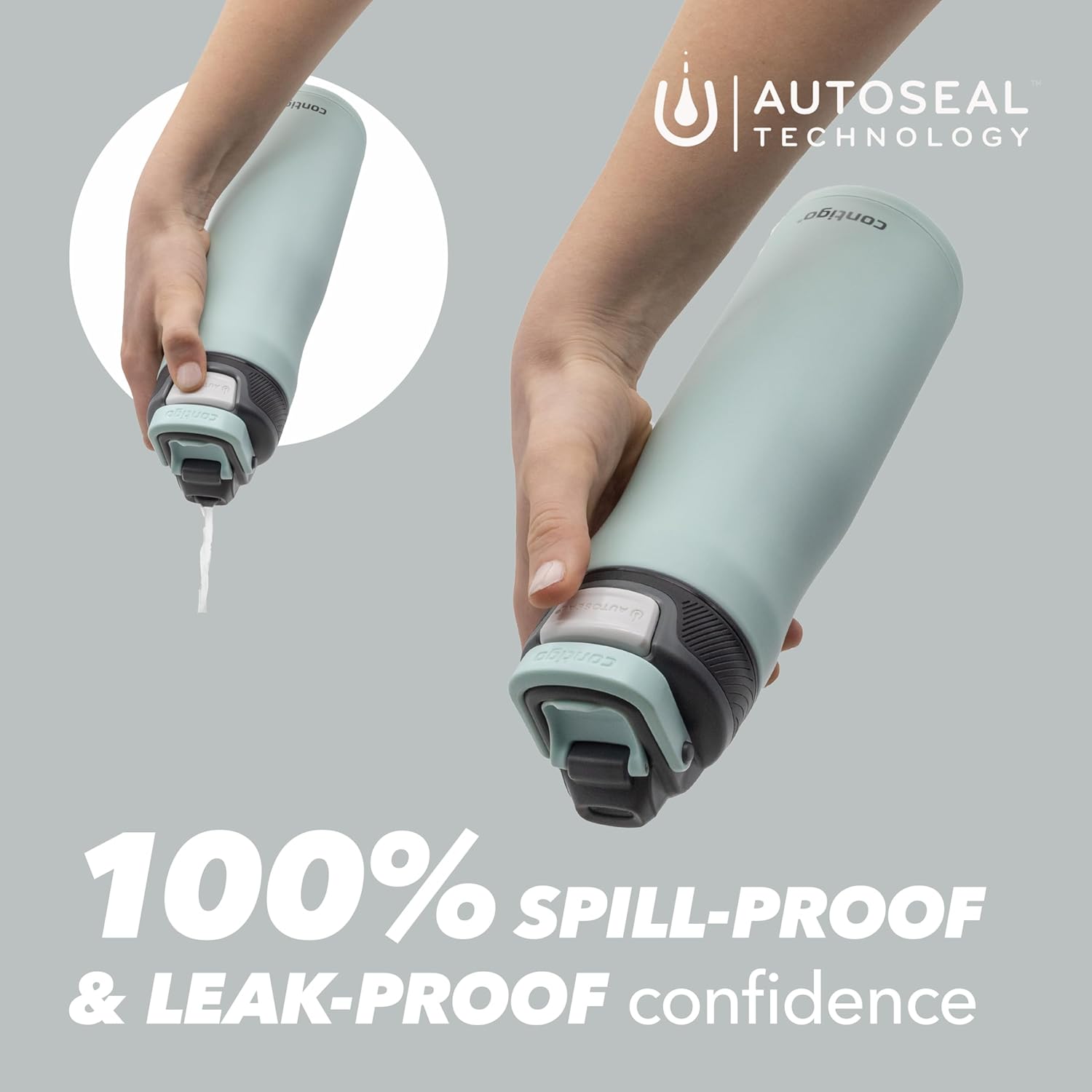 Detalle de Contigo Gourde Autoseal Chill Isotherme 720 ml – Inox Matte, Anti-fuite et fraîcheur garantie