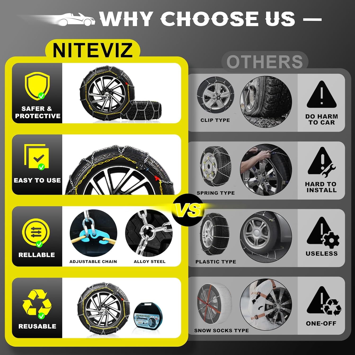 Thumbnail 3 de HKN160 Auto Tightening Snow Chains 1-Min Install