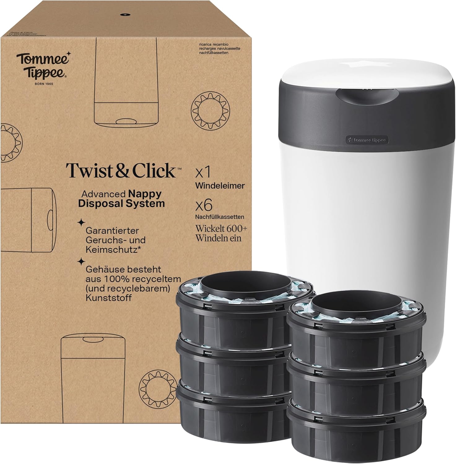 Detalle de Tommee Tippee Twist and Click Windeleimer 33 đź—‘
