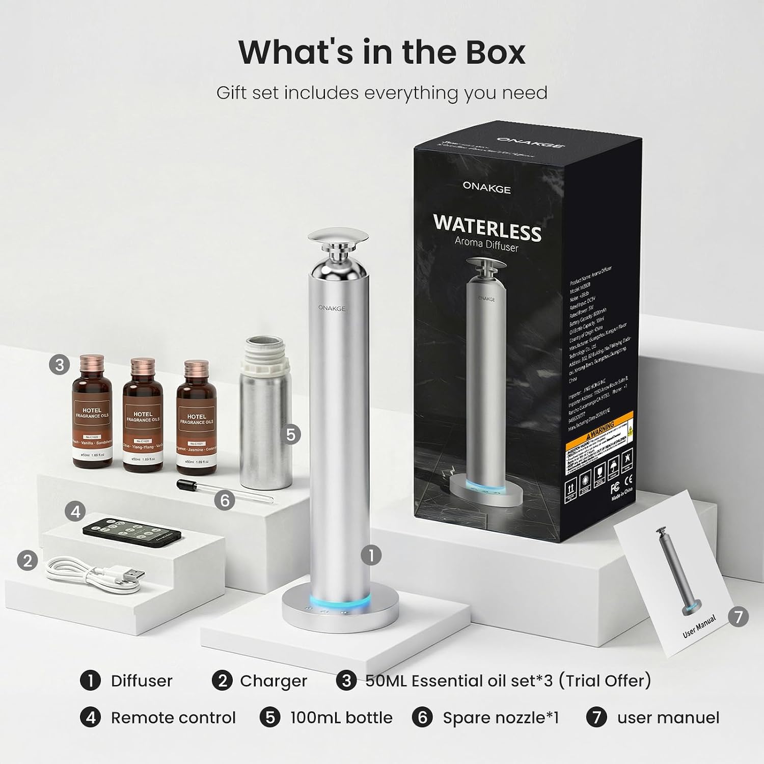 Detalle 1 de Waterless Aroma Diffuser, 8000mAh Battery