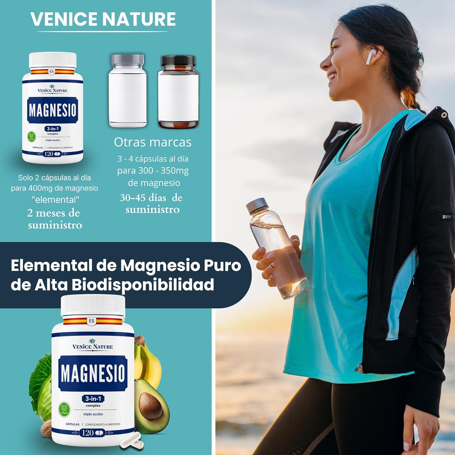 Thumbnail 1 de Venice Nature Magnesium Complex 🌿 120 Cápsulas Veganas