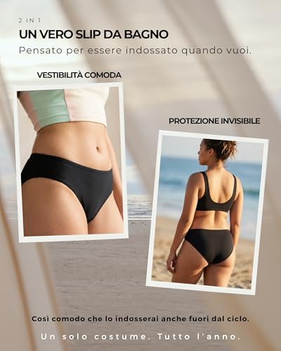 Detalle de MOOPRA Costume da Bagno Mestruale Lola: comfort, discrezione e protezione per ragazze e donne attive