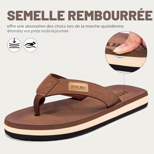 Detalle de FITORY Homme Confortable Tongs été antidérapante – Taille 42 EU