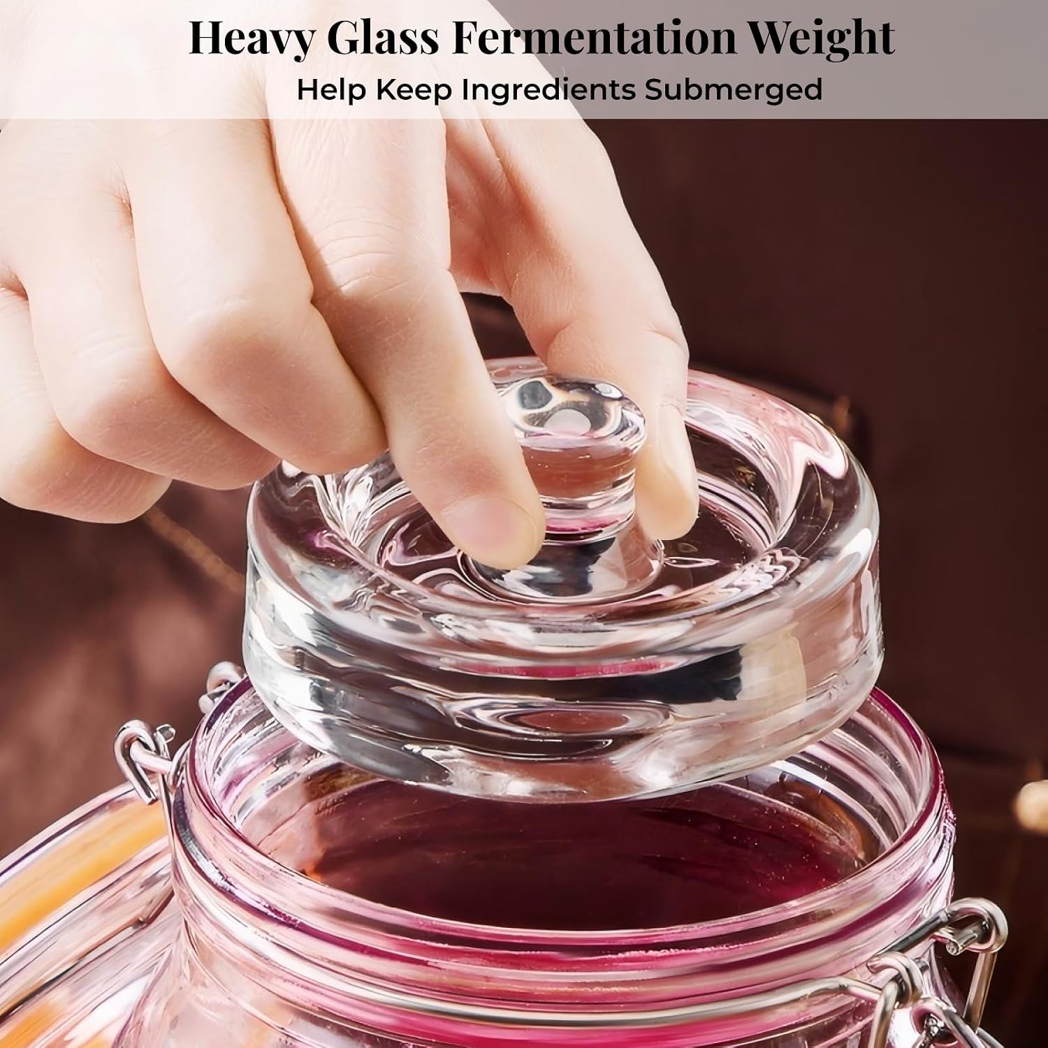 Detalle de Glolaurge 1.8L Wide Mouth Fermentation Jar (Pack of 2) with Airlocks, Weights & Accessories