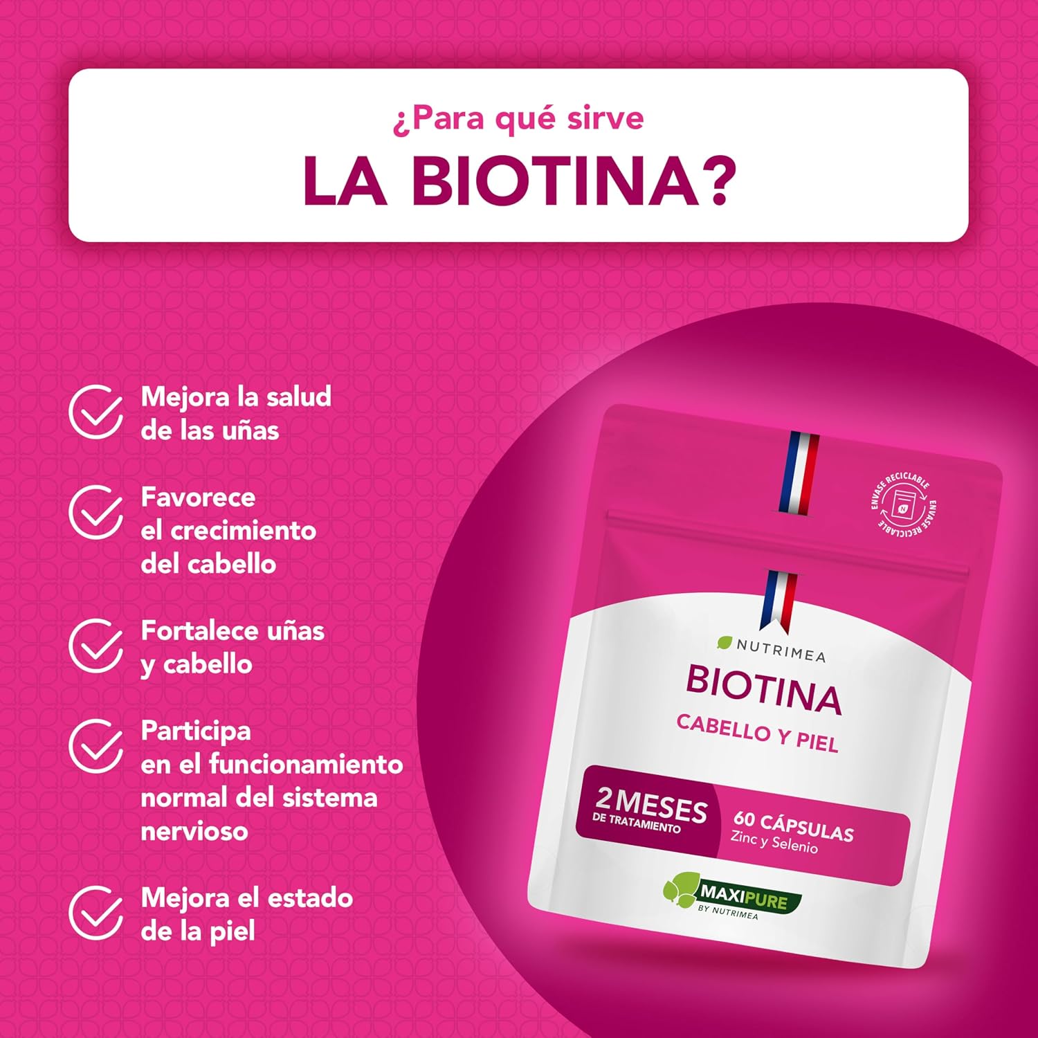 Detalle 2 de Nutrimea Biotina Cabello y Uñas 60 cápsulas