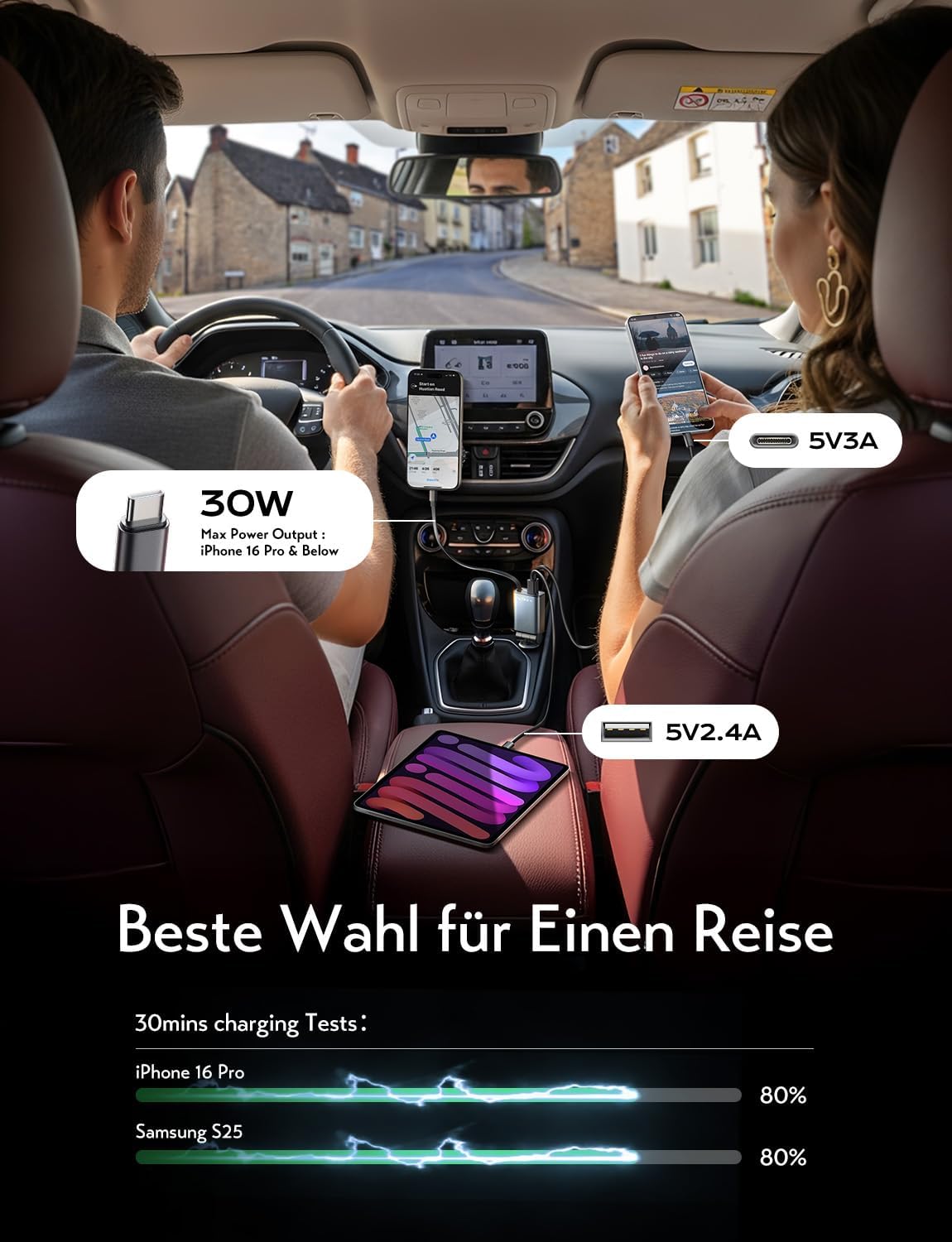 Thumbnail 2 de LISEN 57W USB-C Auto Ladegerät 3-in-1