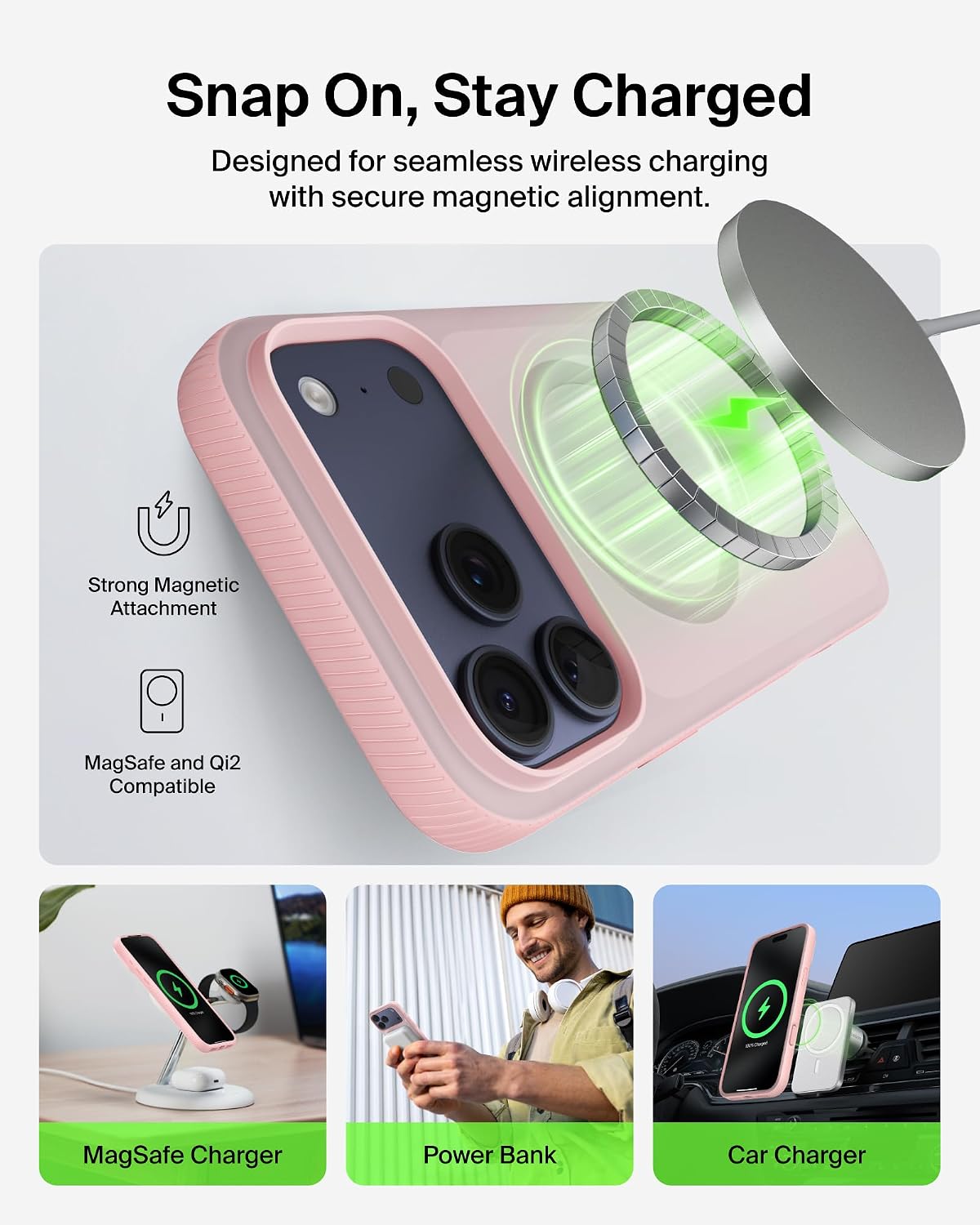 Detalle de Belkin SheerForce Grip MagSafe Case for iPhone 17 Pro Max – Slim, Transparent, Anti-Slip